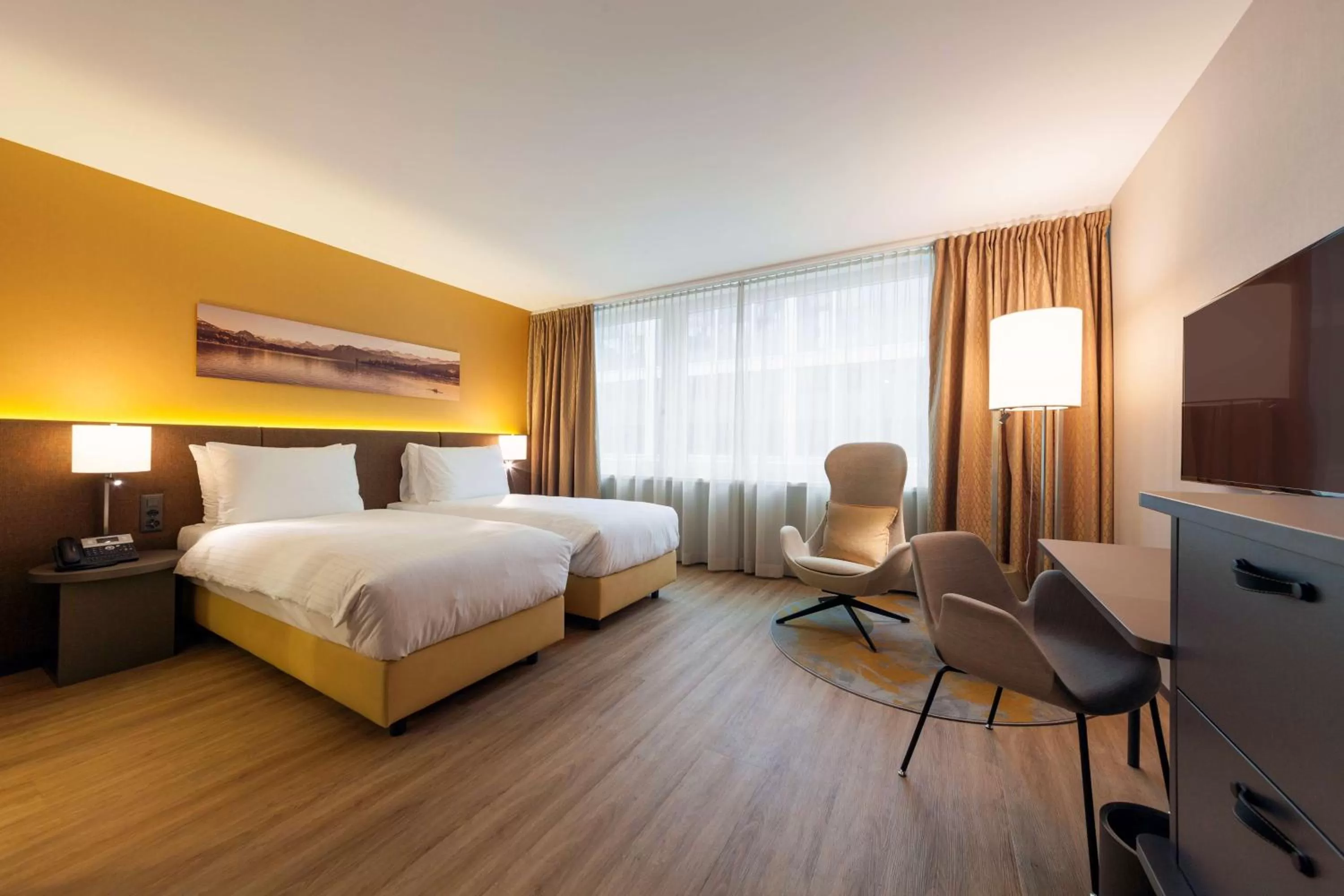 Photo of the whole room, Bed in Radisson Blu Hotel, Lucerne