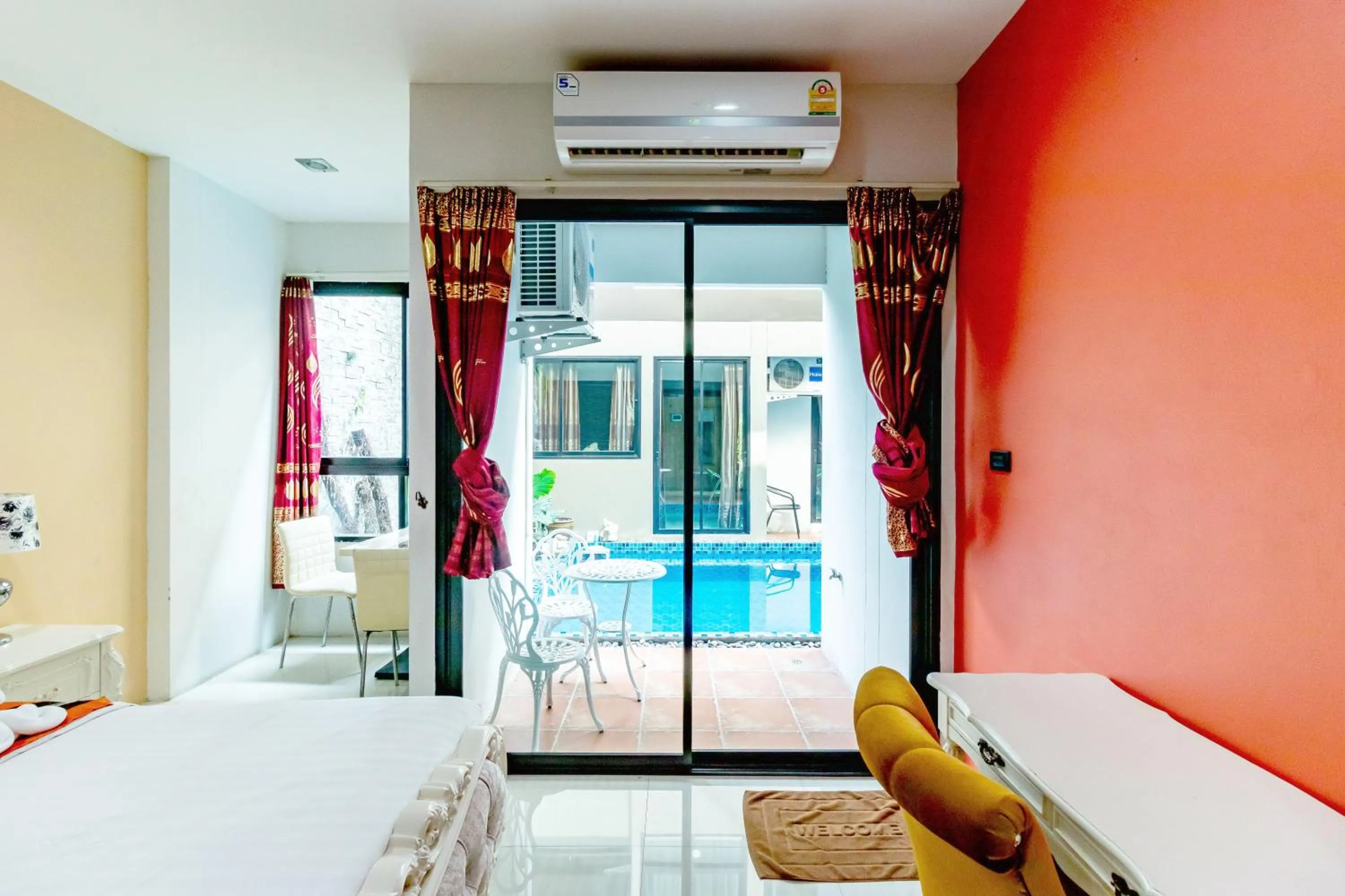 Pool view, Bed in The Pool Resort