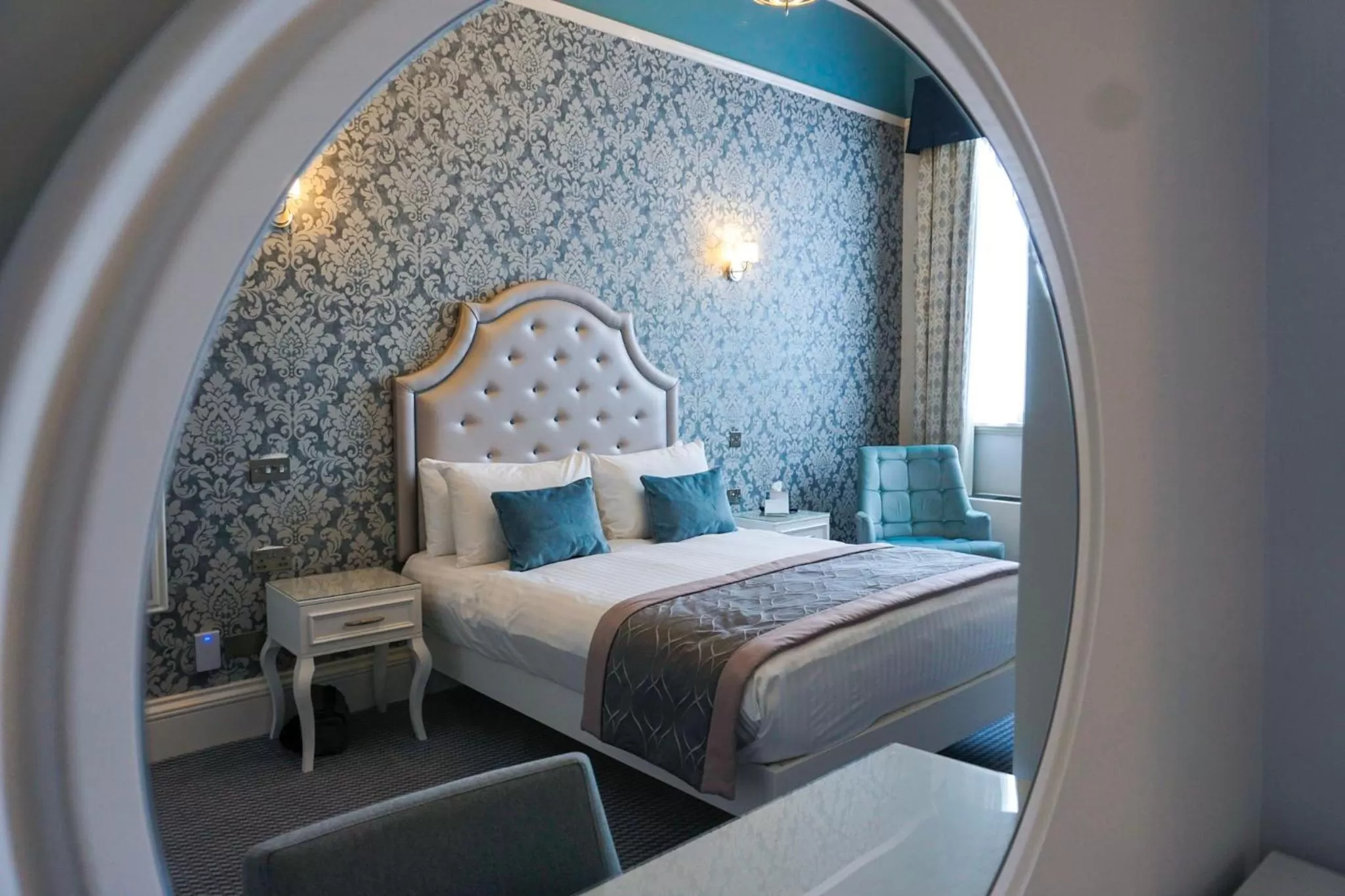 Bed in Wroxall Abbey Hotel