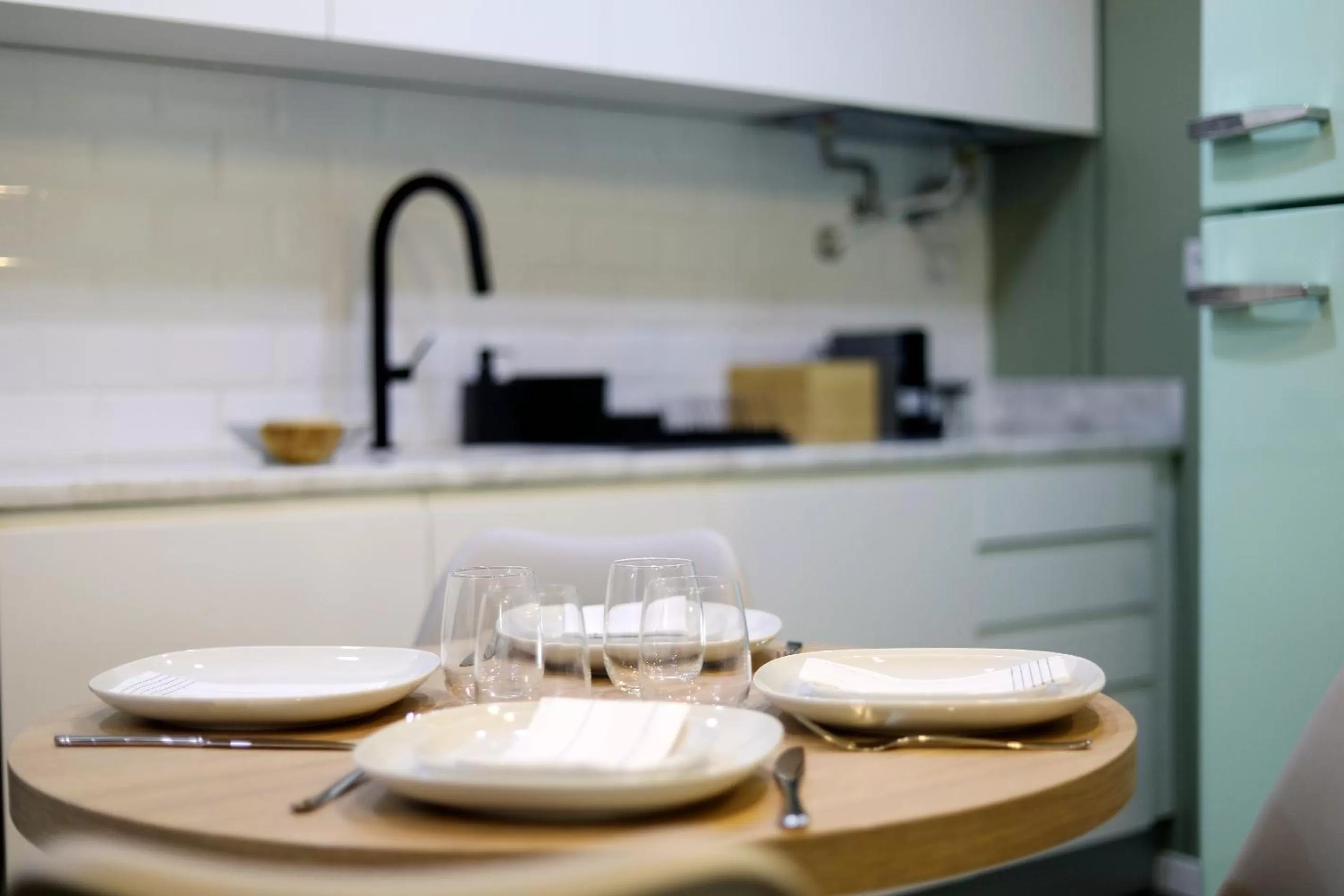 Dining area, Kitchen/Kitchenette in Loios Studios and Apartments