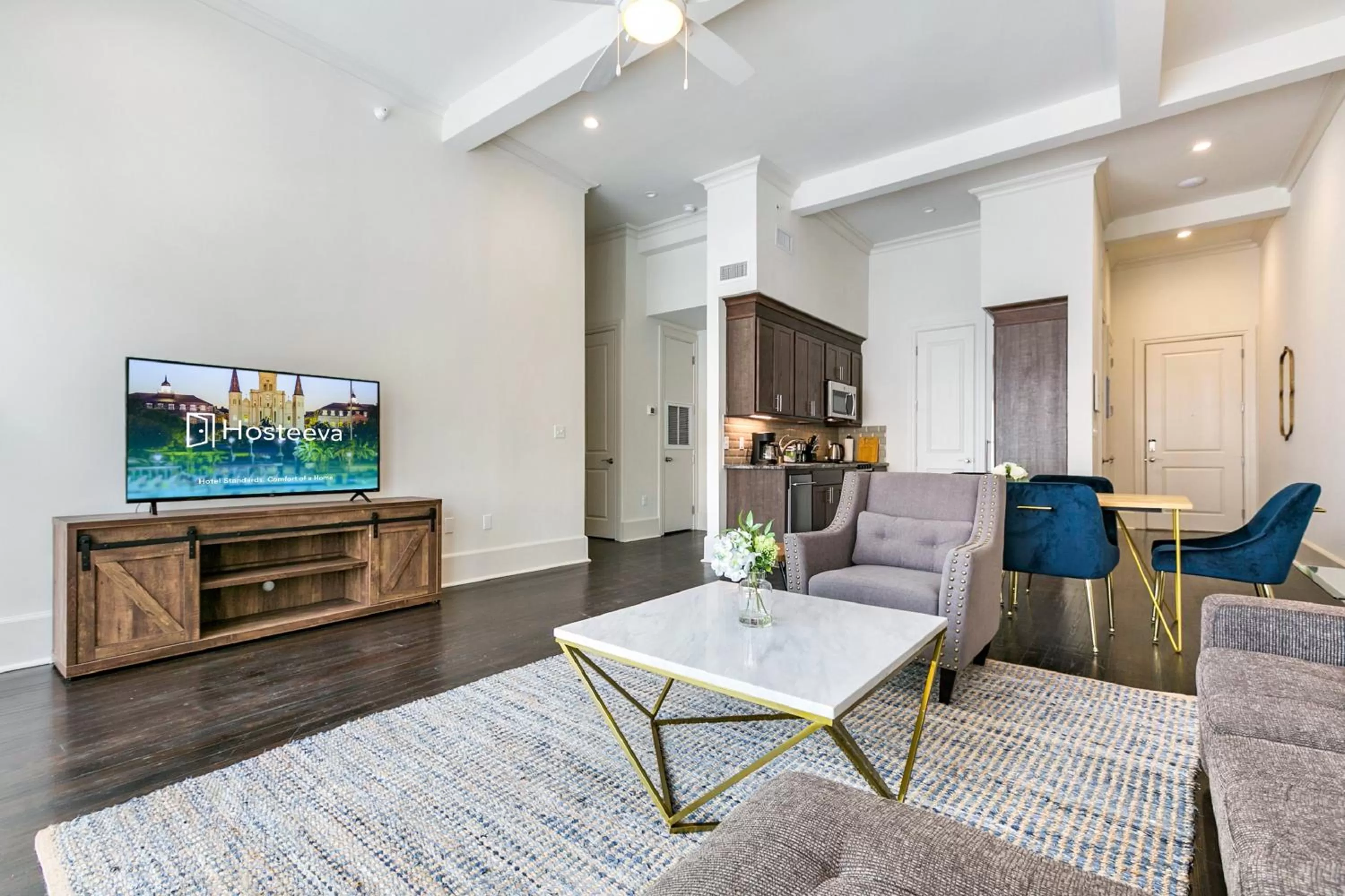 Living room in 1 and 2 BR Private Condos Steps Away From French Quarter