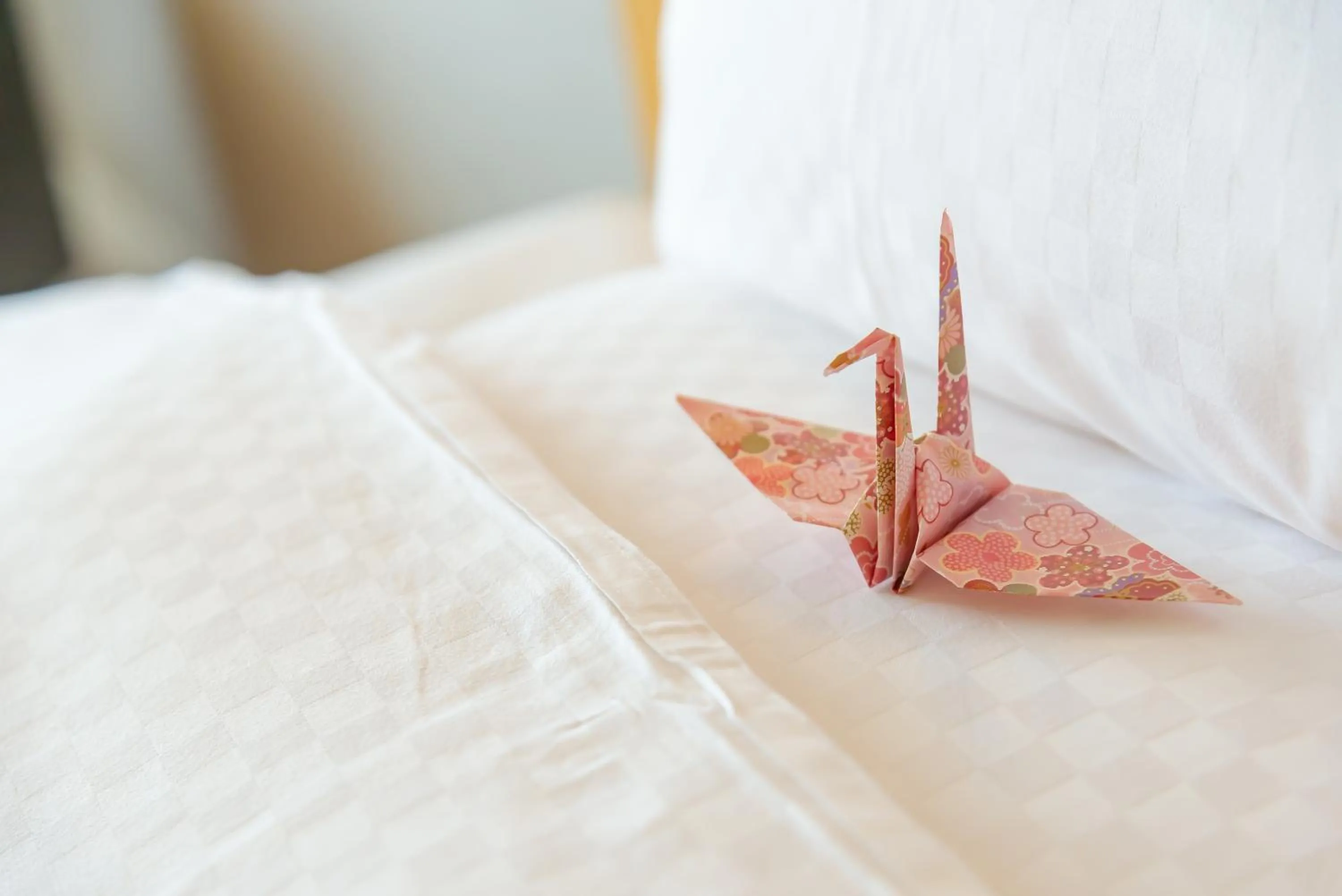 Decorative detail, Bed in Hotel Okura Fukuoka