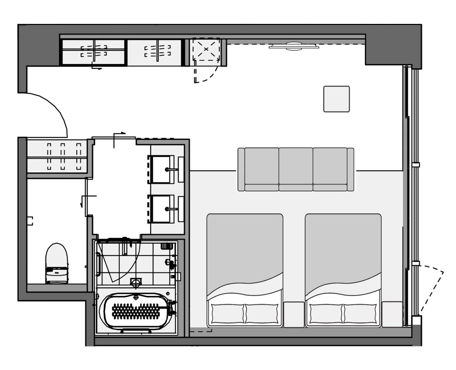Floor plan in KAYA Kyoto Nijo Castle, BW Signature Collection by Best Western
