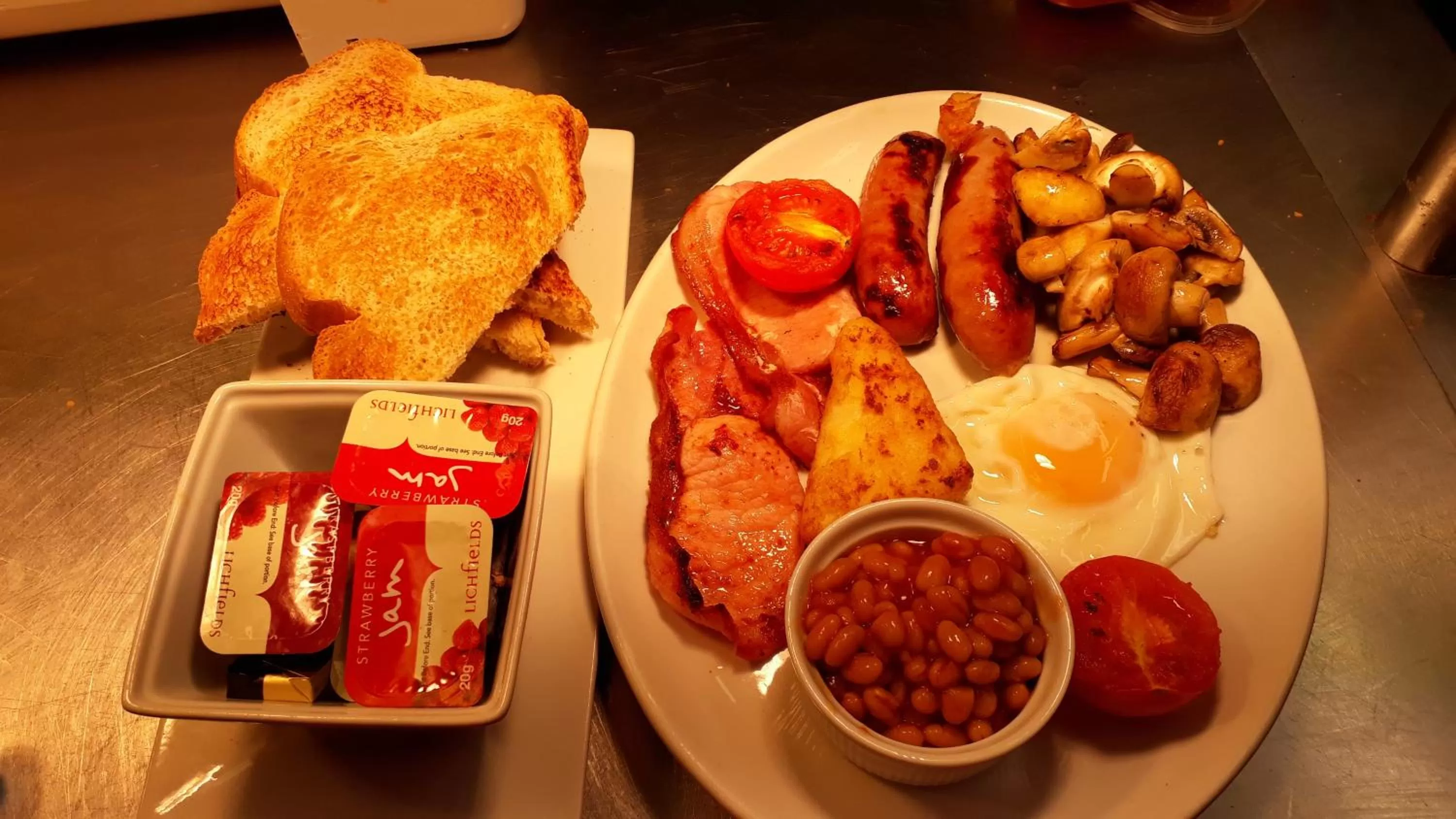 Food close-up in The Swan