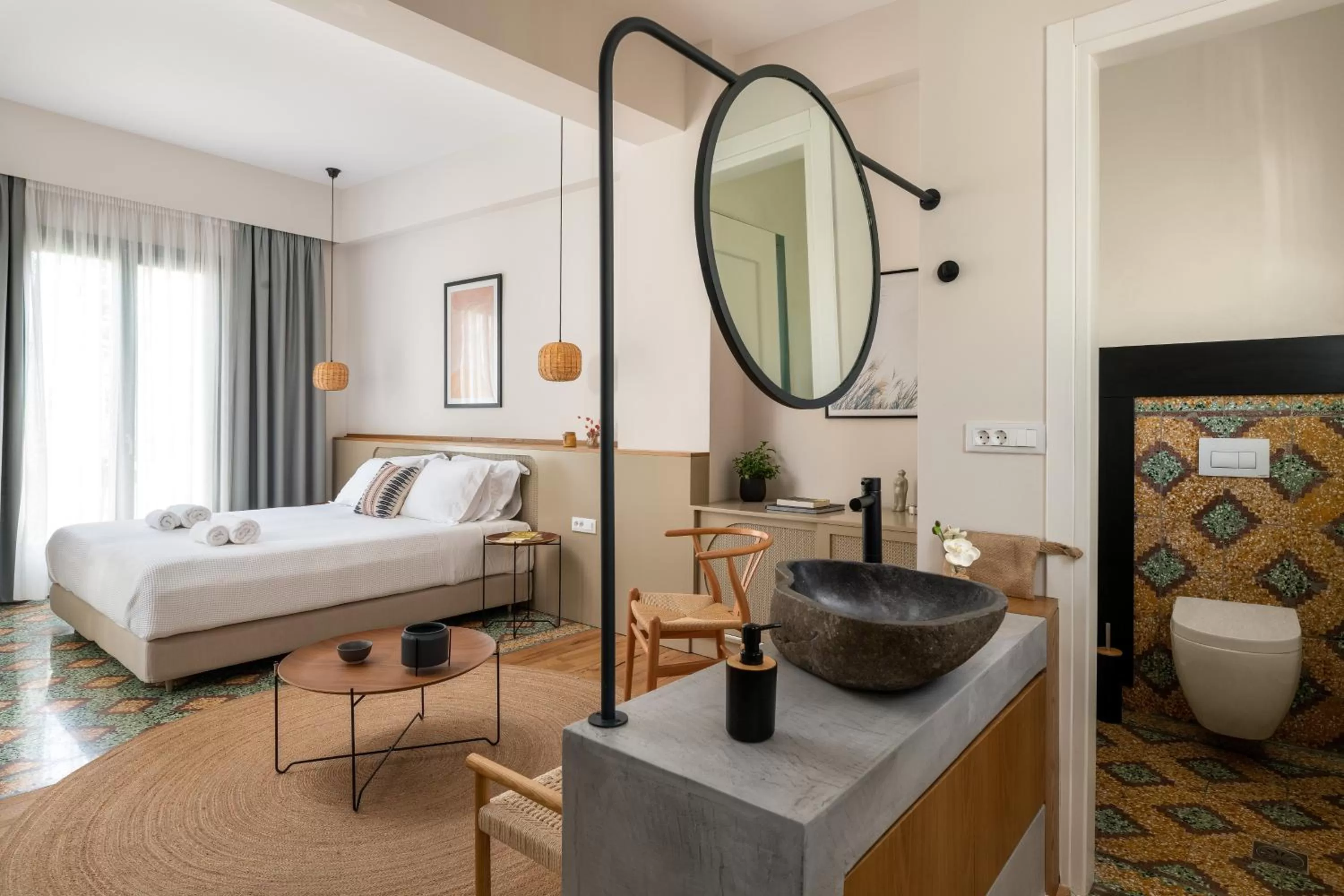 Bathroom, Bed in Casa Natura