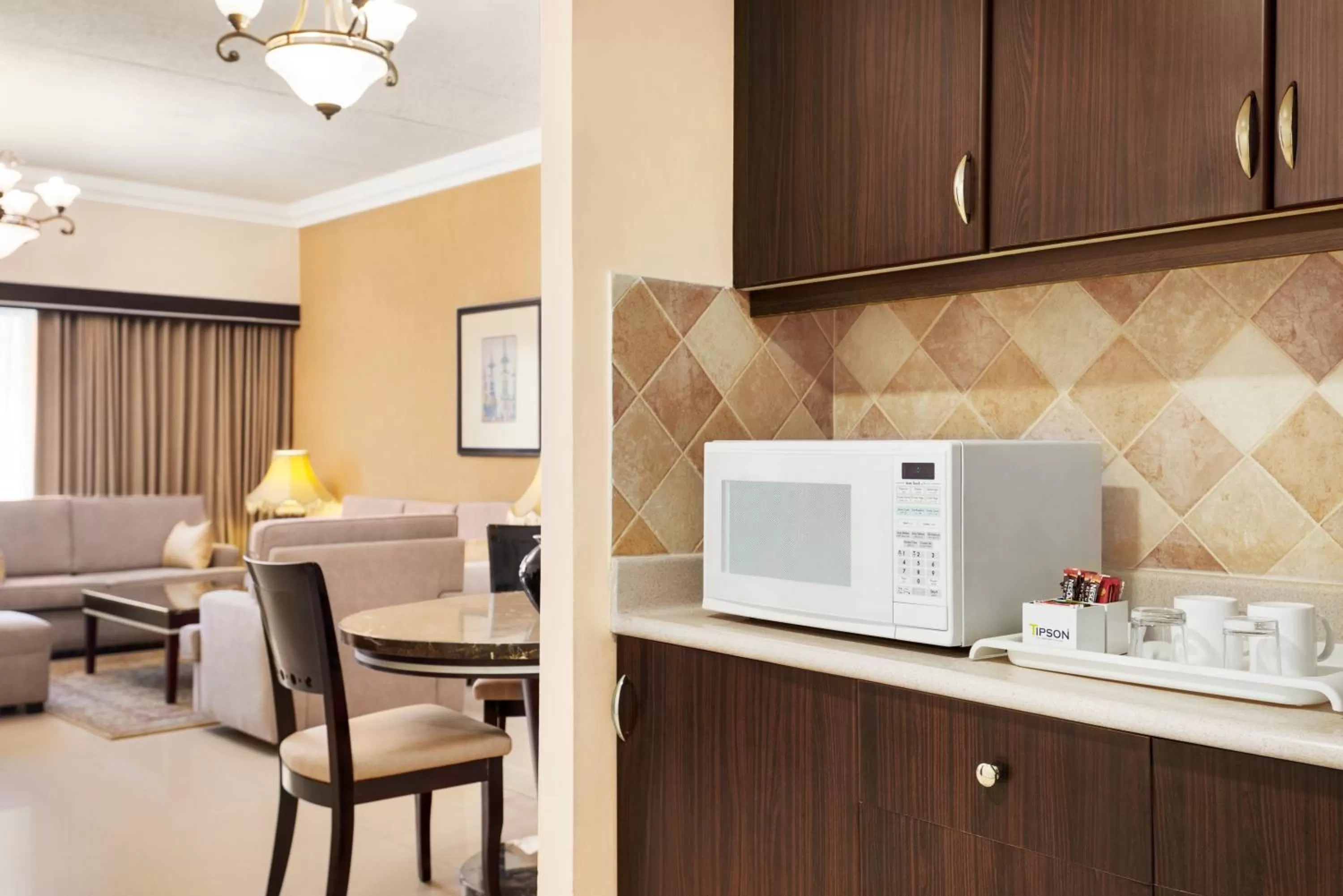 Kitchen or kitchenette in Eastyard Dammam Hotel - Formerly Ramada by Wyndham Dammam