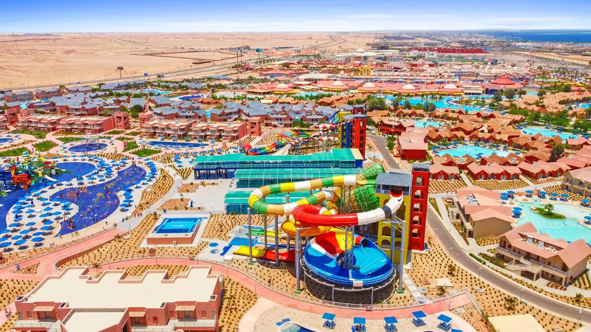 Bird's eye view in Neverland City Hurghada - Pickalbatros