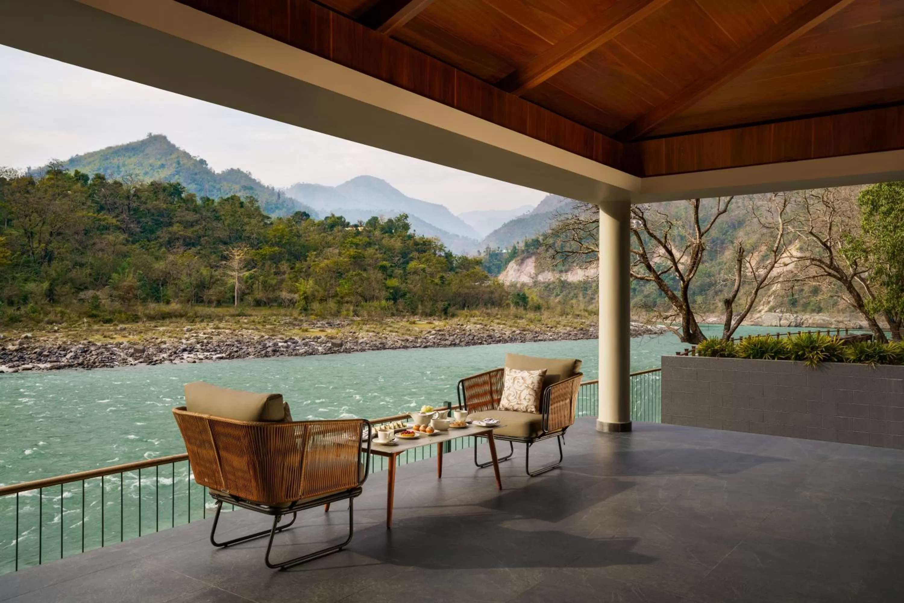 Patio in Anand Kashi by the Ganges Rishikesh - IHCL Seleqtions