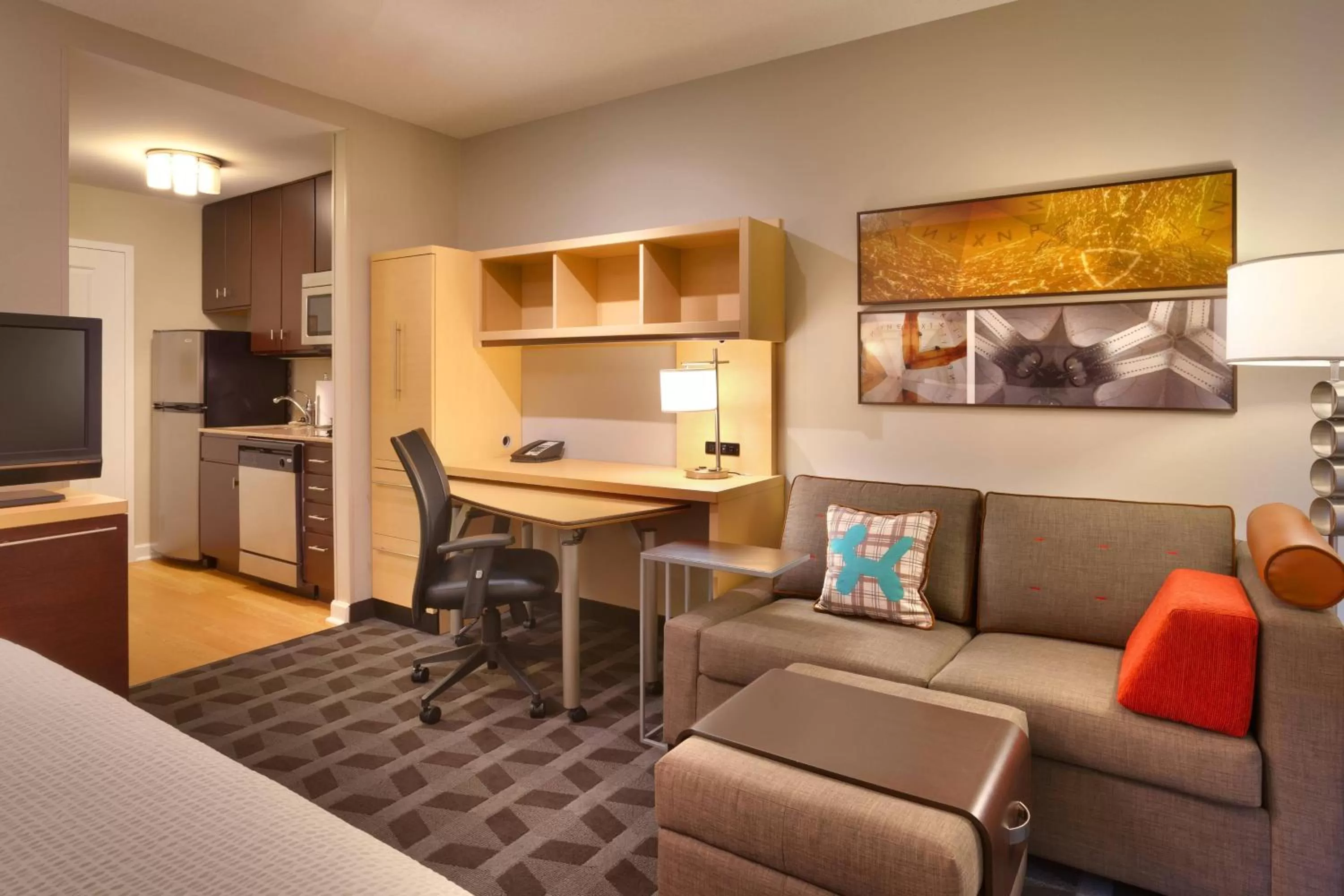 King Studio with Sofa Bed and Adapted Tub - Mobility and Hearing Accessible in TownePlace Suites Omaha West