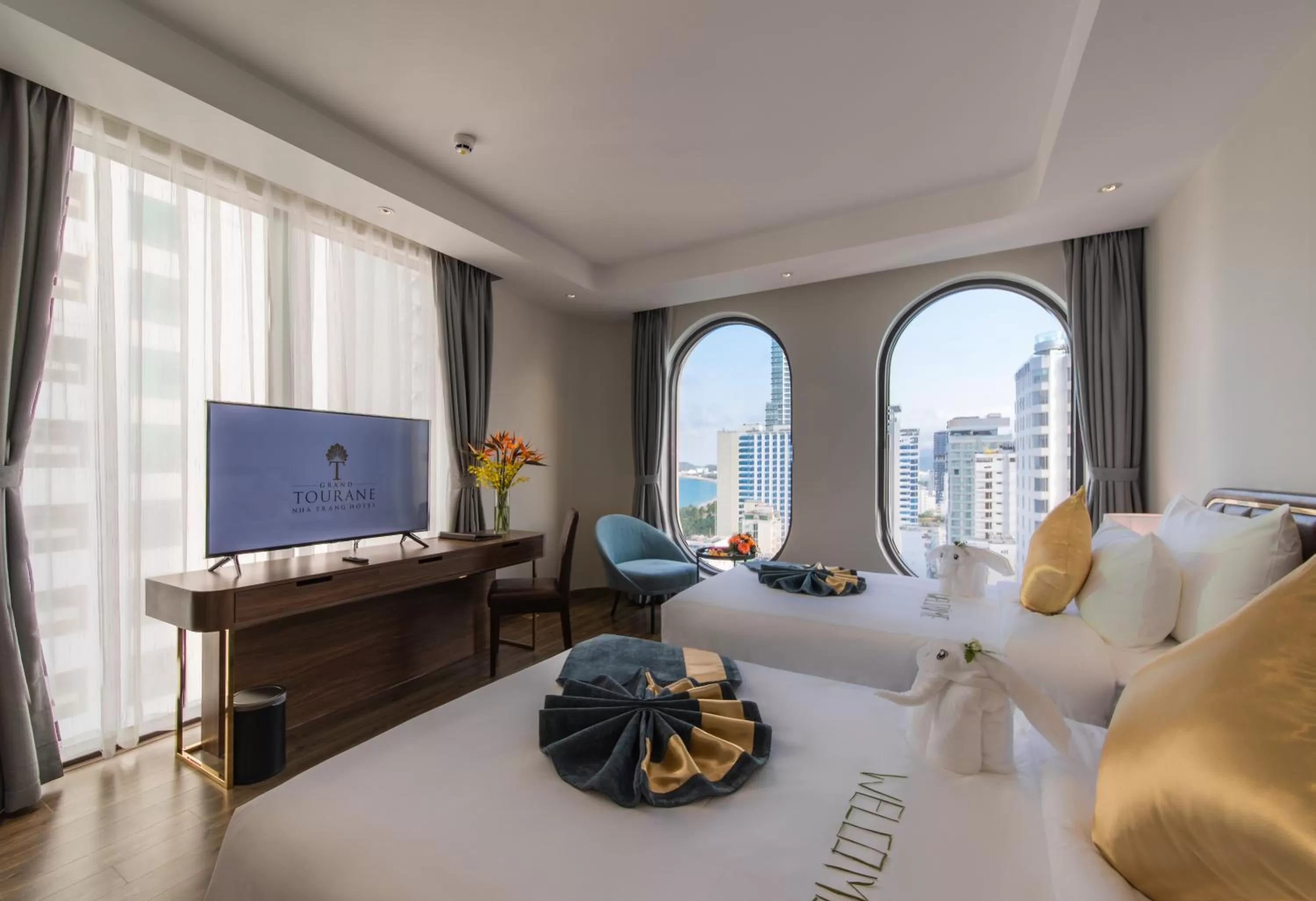 Bed in Grand Tourane Nha Trang Hotel