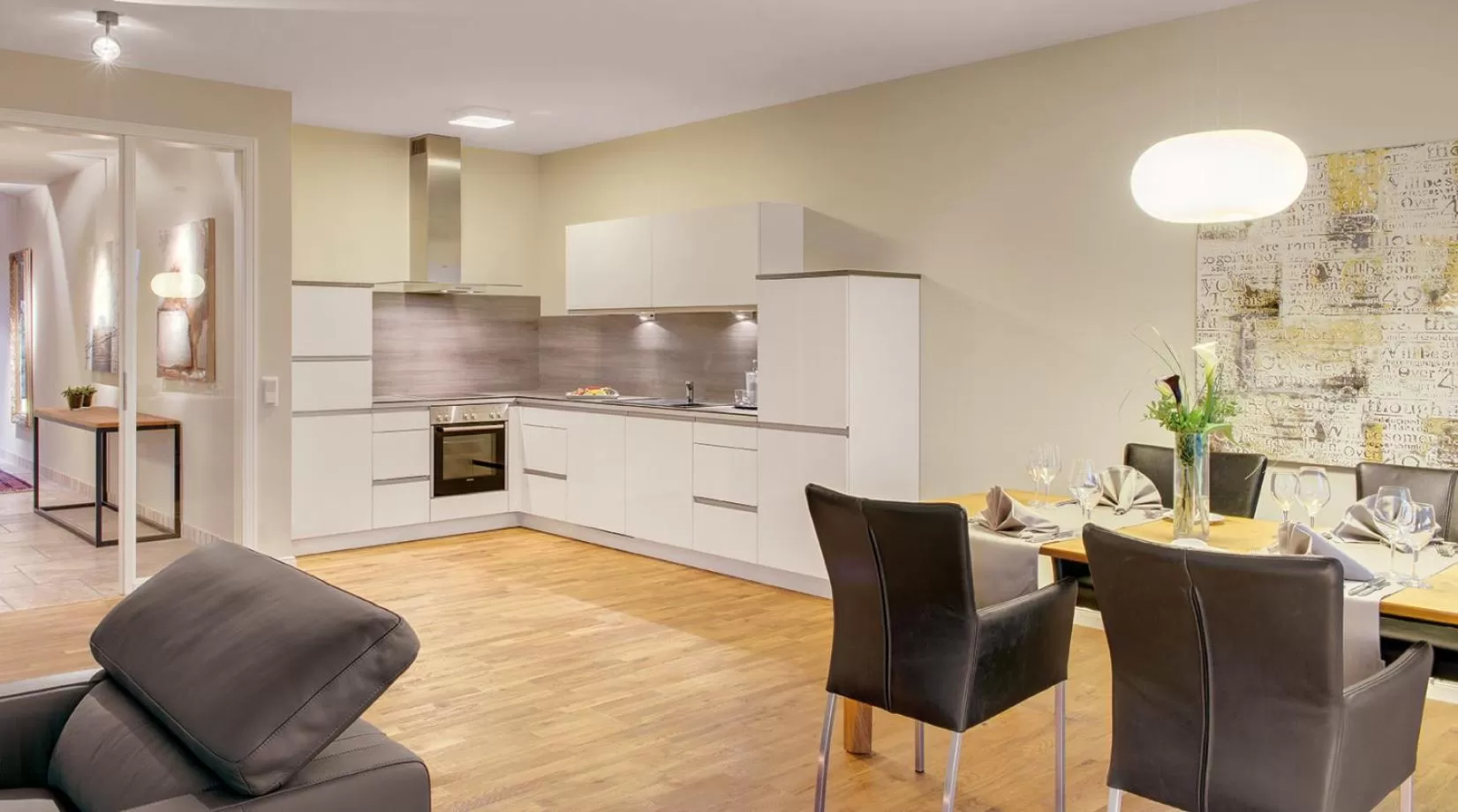 Kitchen or kitchenette in Hotel Villa Toskana