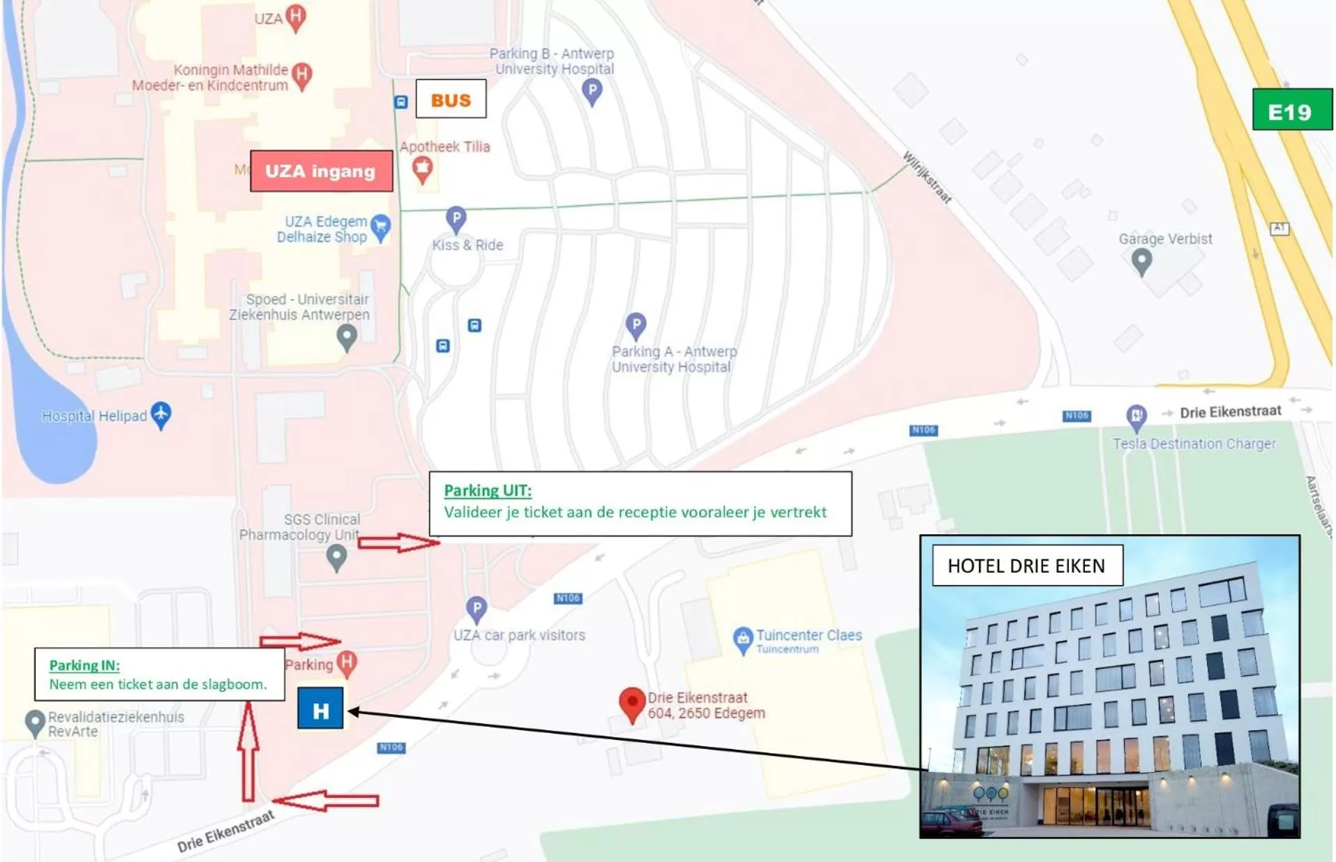 Parking, Floor Plan in Hotel Drie Eiken