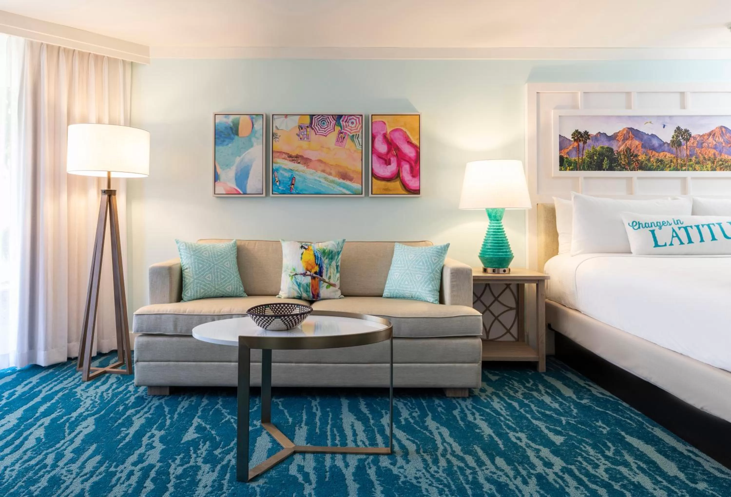 Seating area, Bed in Riviera Resort Palm Springs