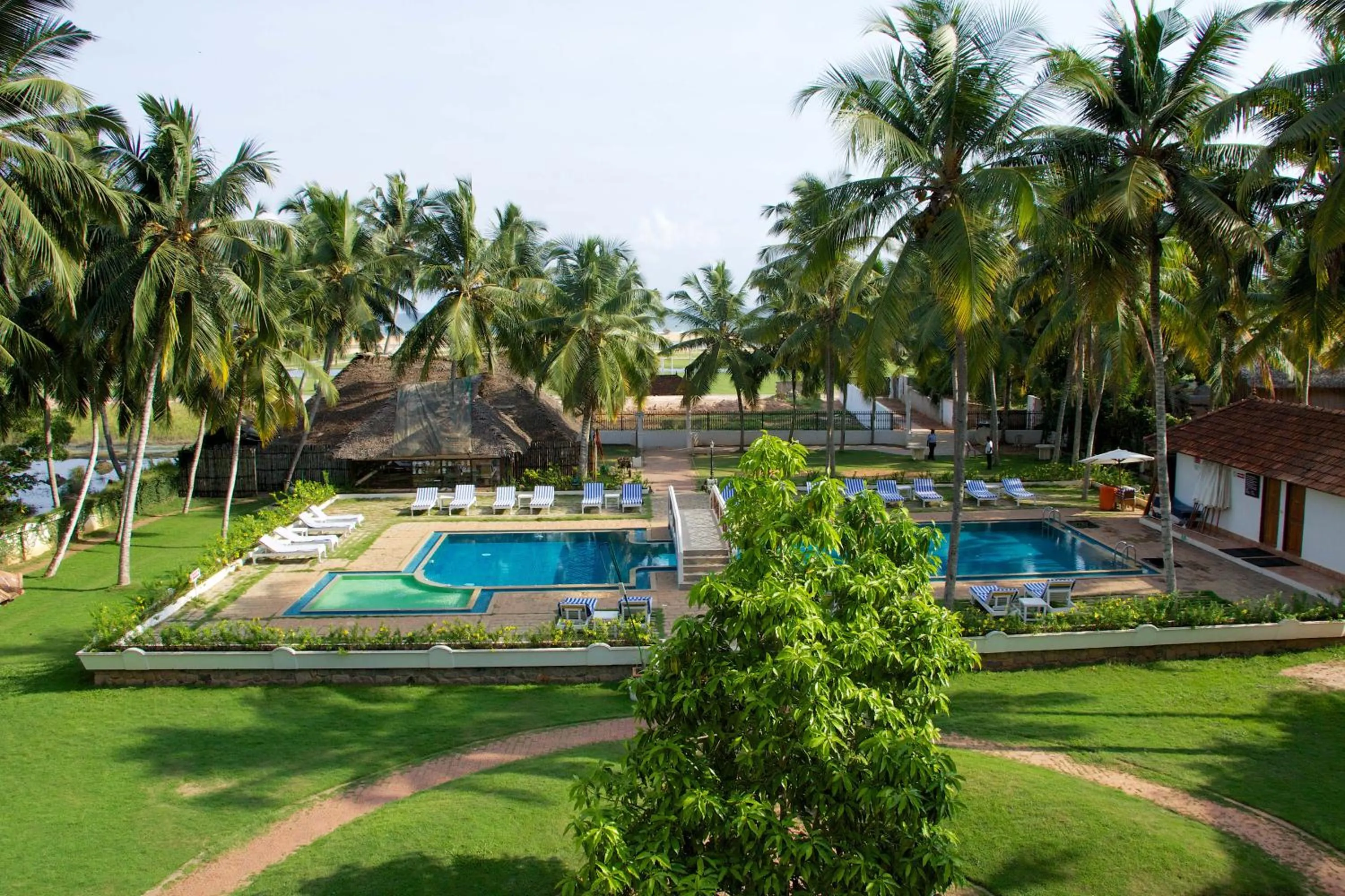 Pool view in The Travancore Heritage Beach Resort