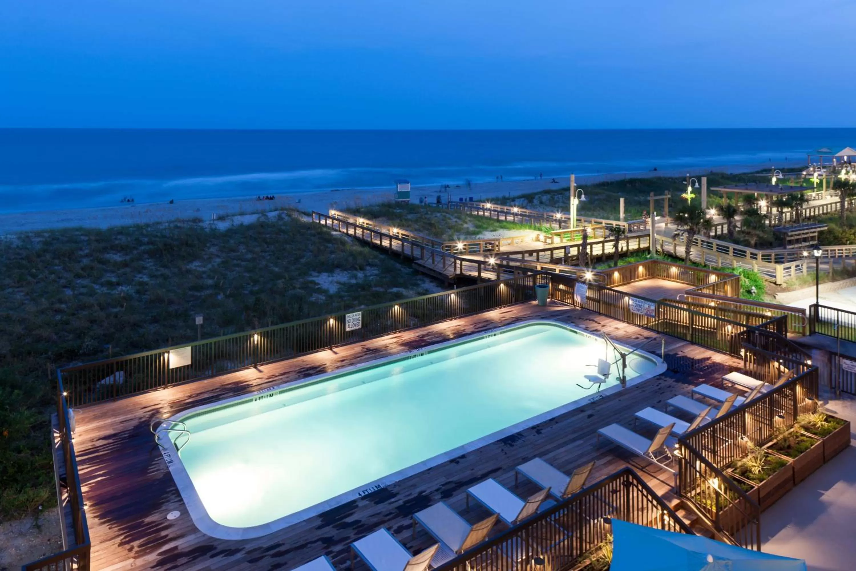 Pool view in Hampton Inn & Suites by Hilton Carolina Beach Oceanfront