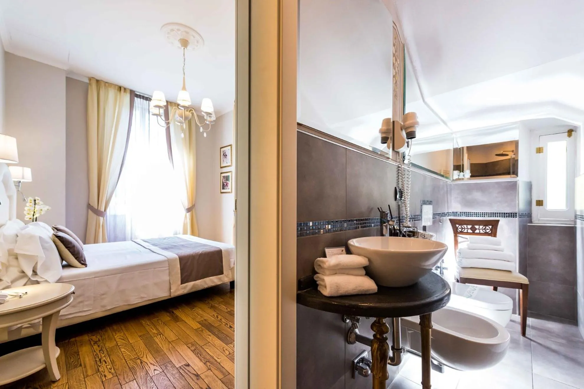 Bathroom, Bed in Hotel Sant'Andrea