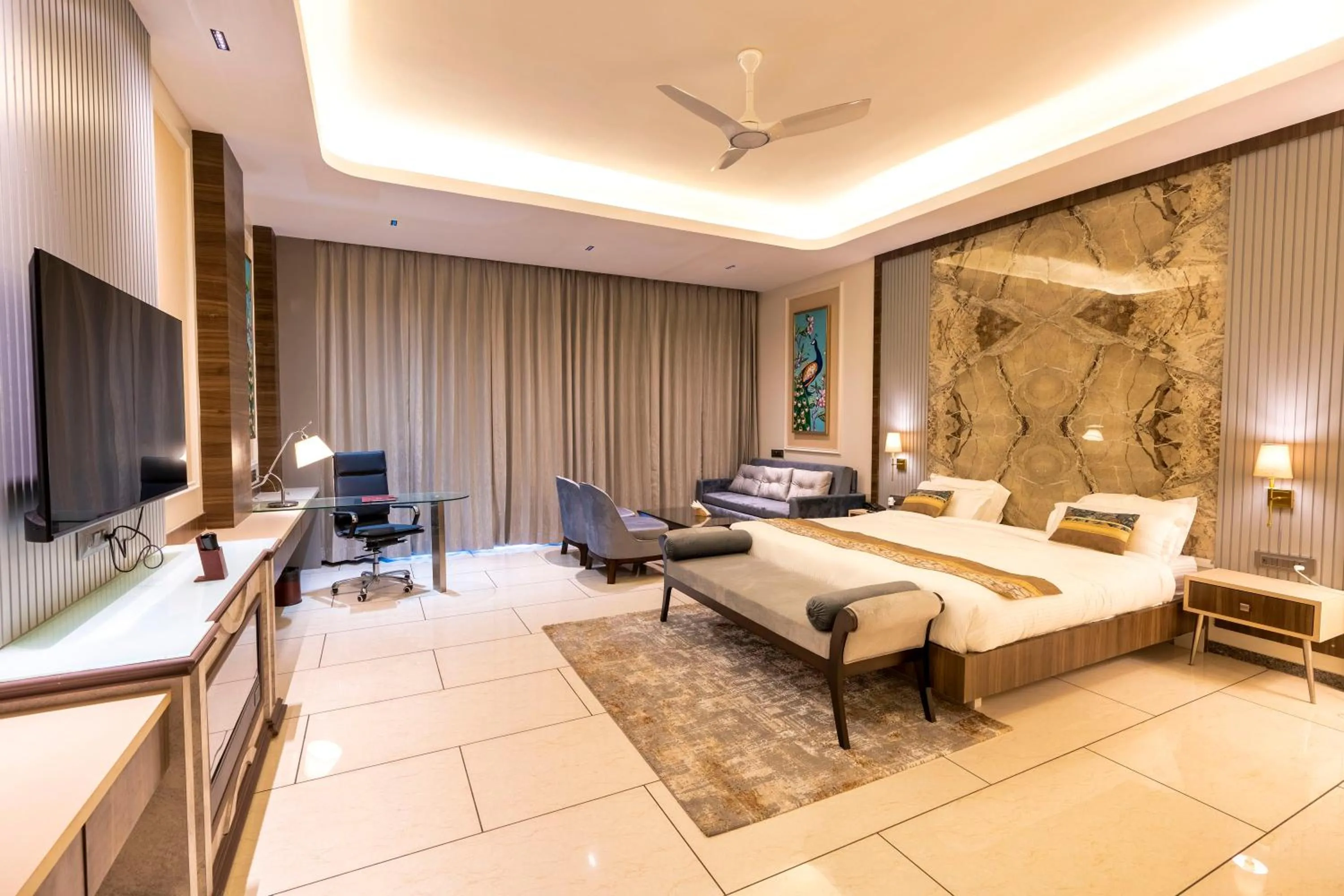 Bed in Mountain Creek Villa Udaipur