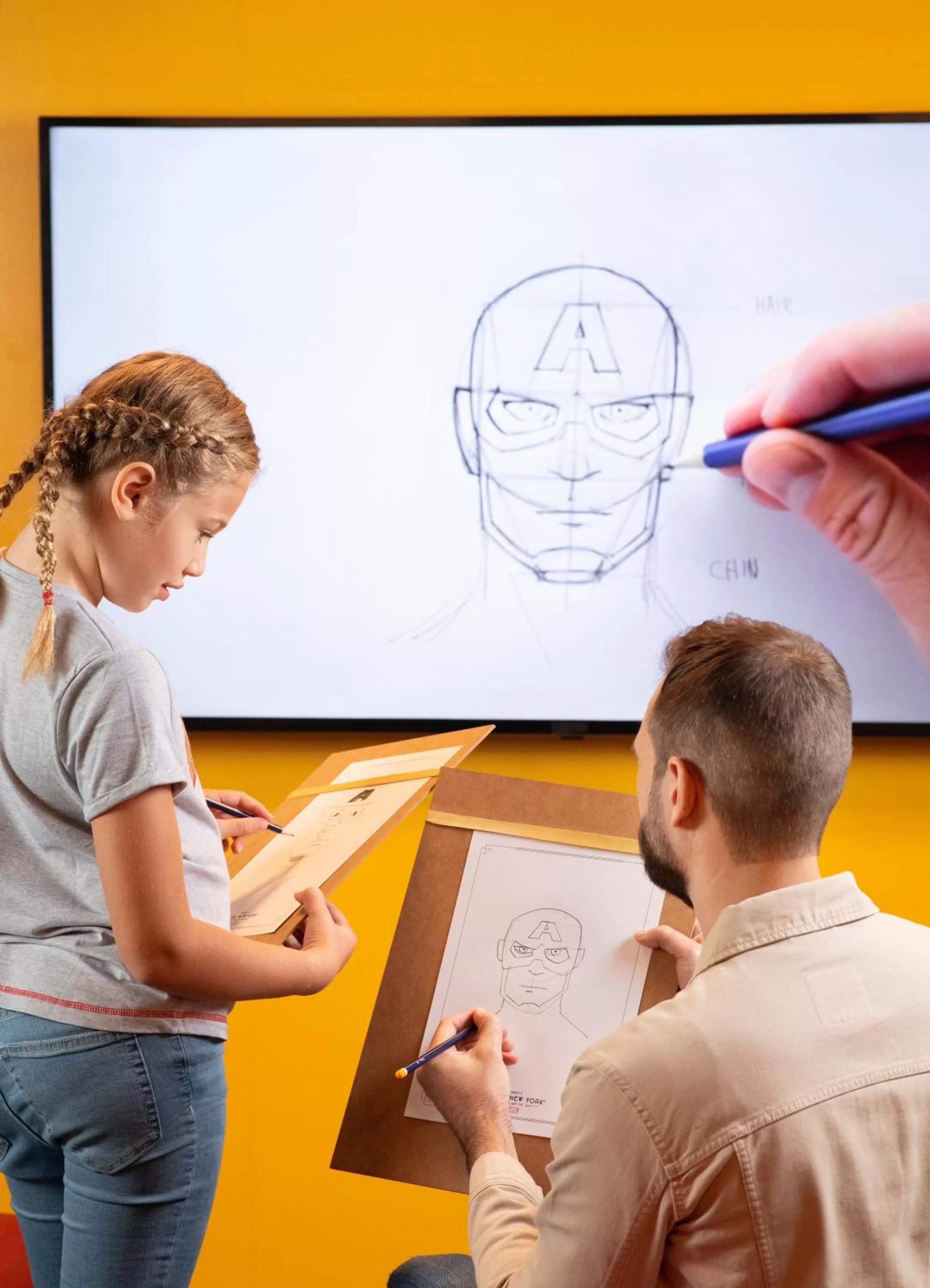 People in Disney Hotel New York - The Art of Marvel