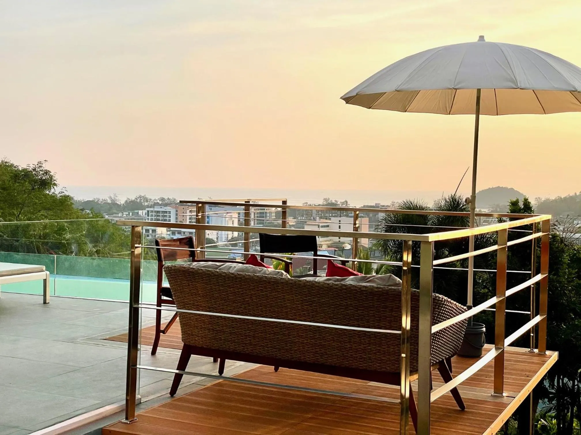 Balcony/Terrace in Baan Saint-Tropez Seaview Villas Kata Beach