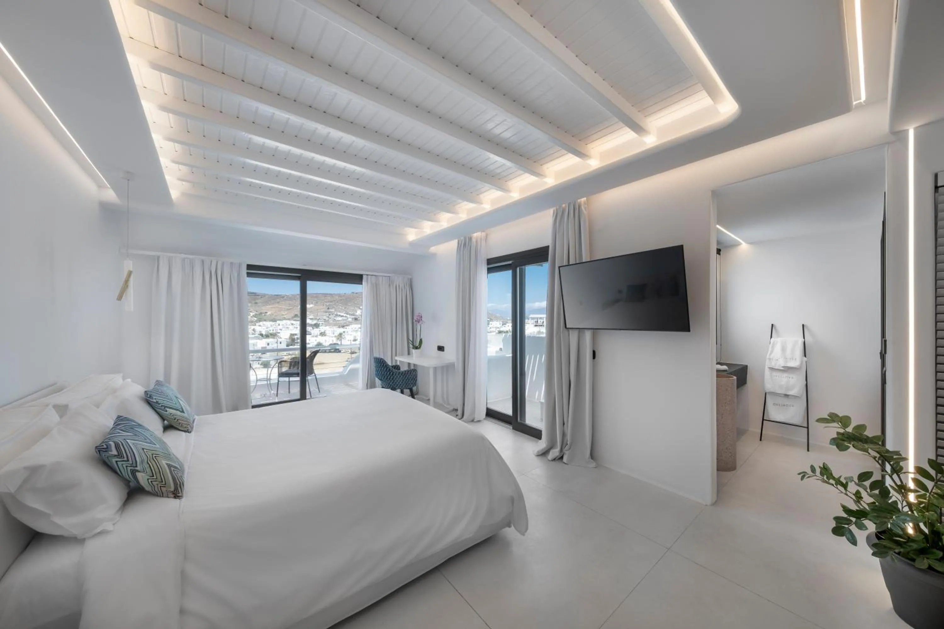 Bed in Deliades Hotel