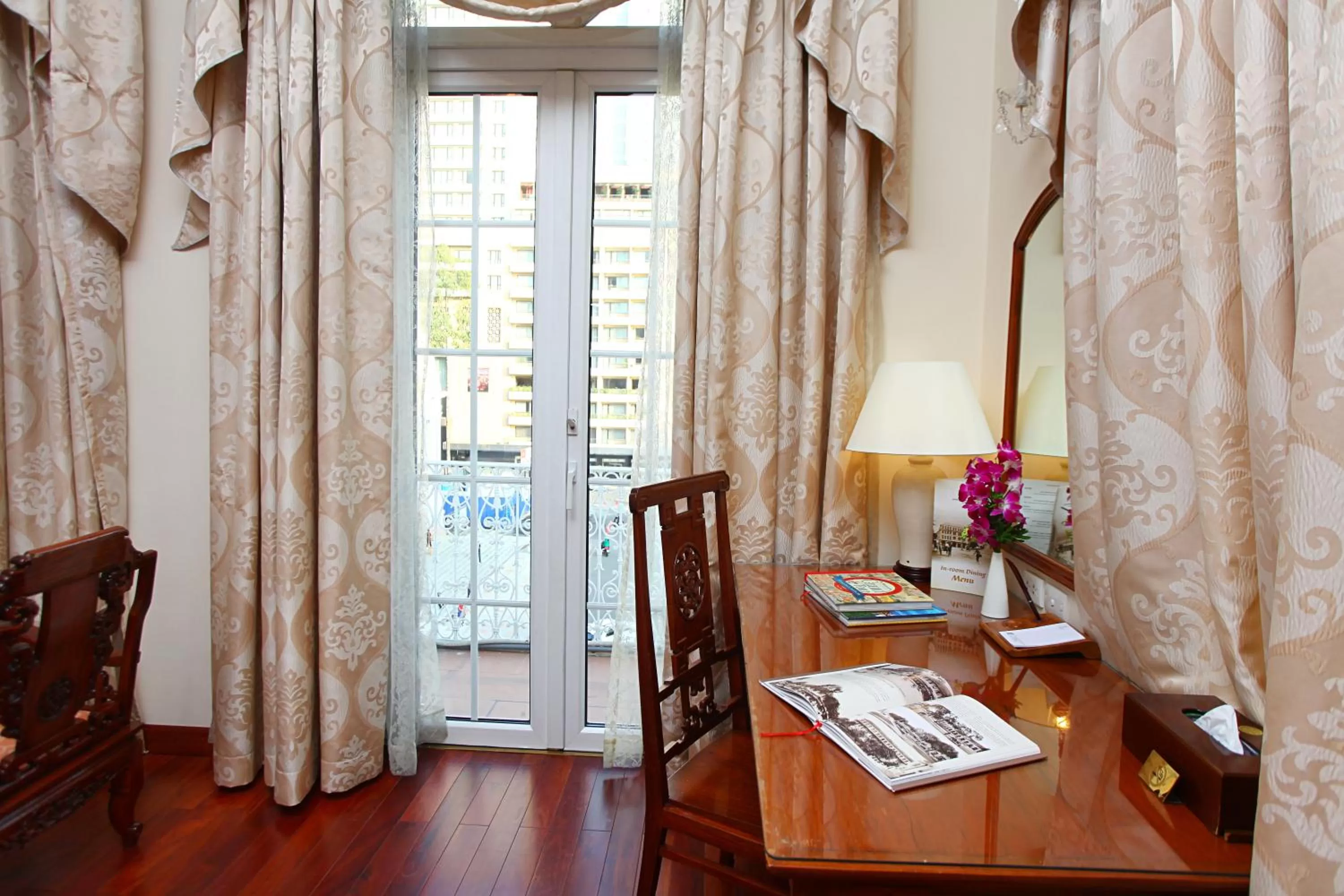 Seating area in Hotel Continental Saigon