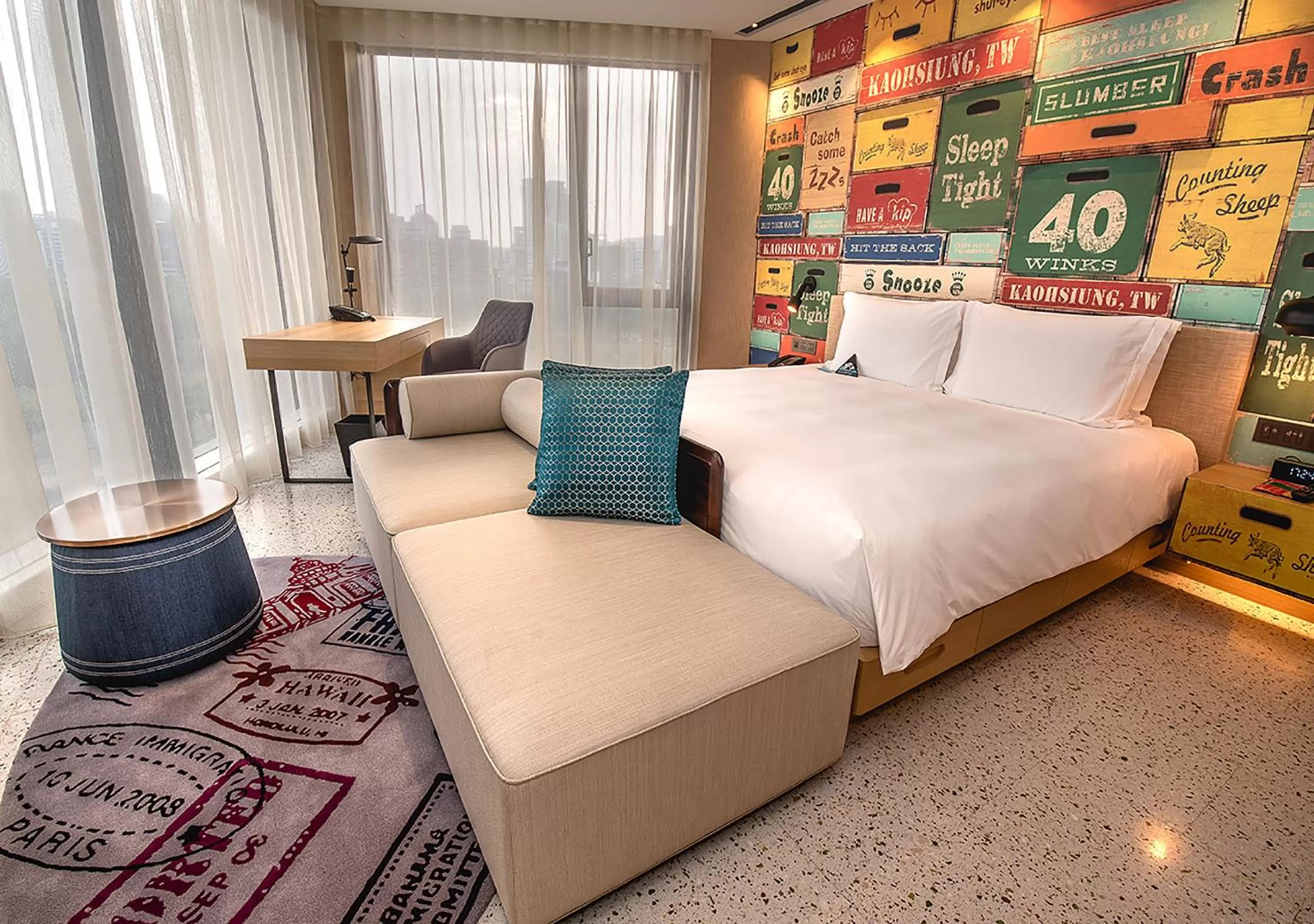 Photo of the whole room, Bed in Hotel Indigo Kaohsiung Central Park by IHG