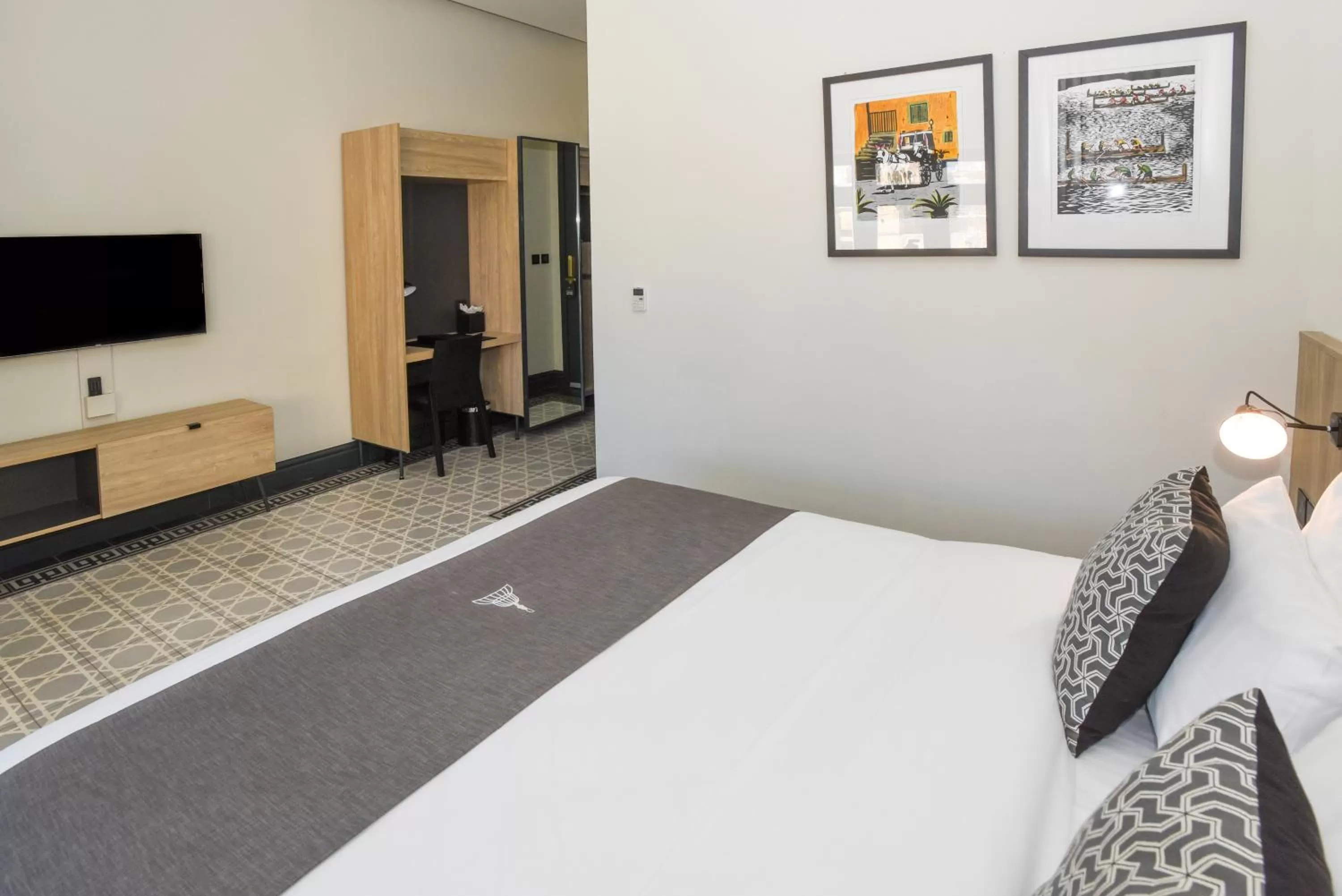 Bed in La Falconeria Hotel