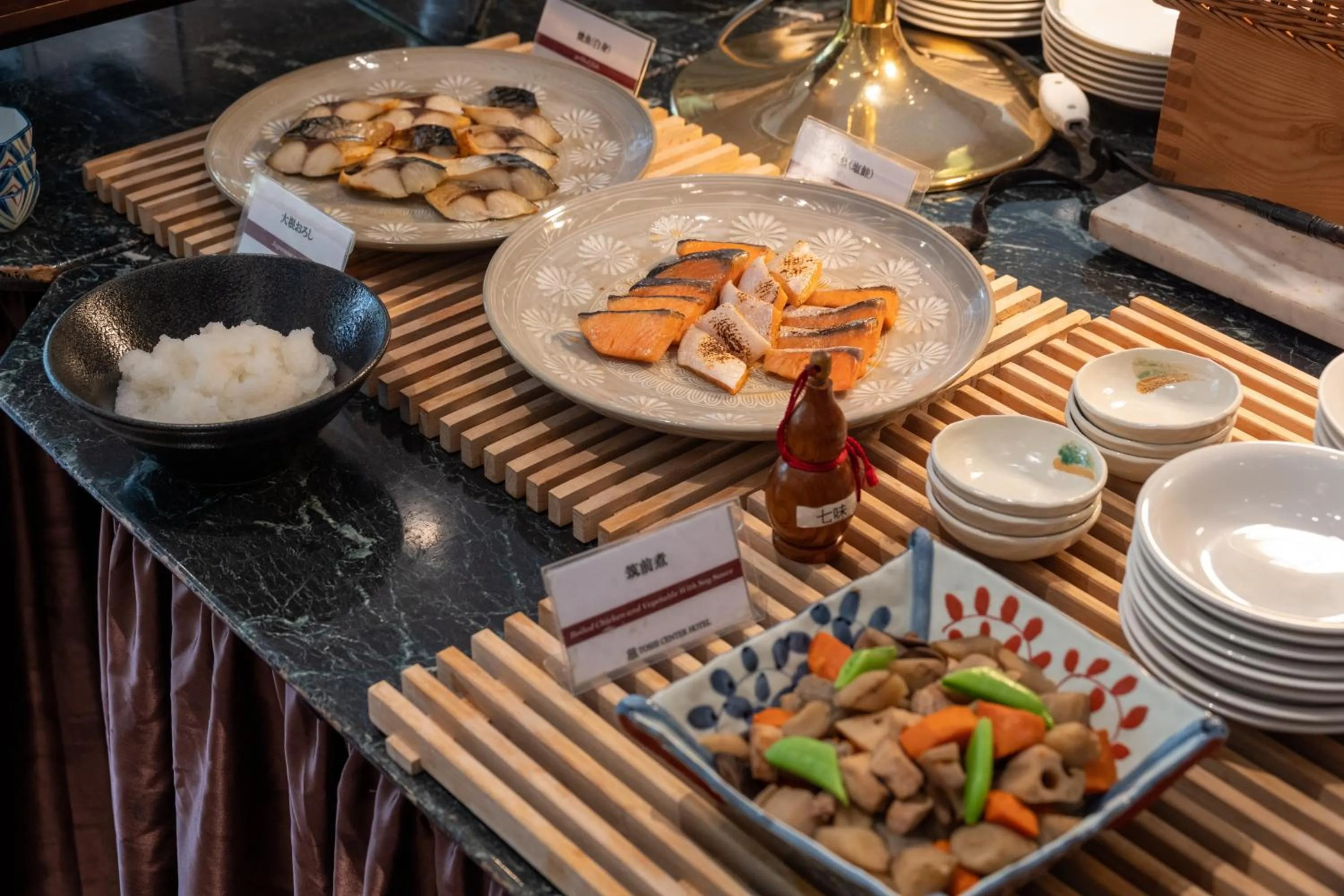 Buffet breakfast in Toshi Center Hotel