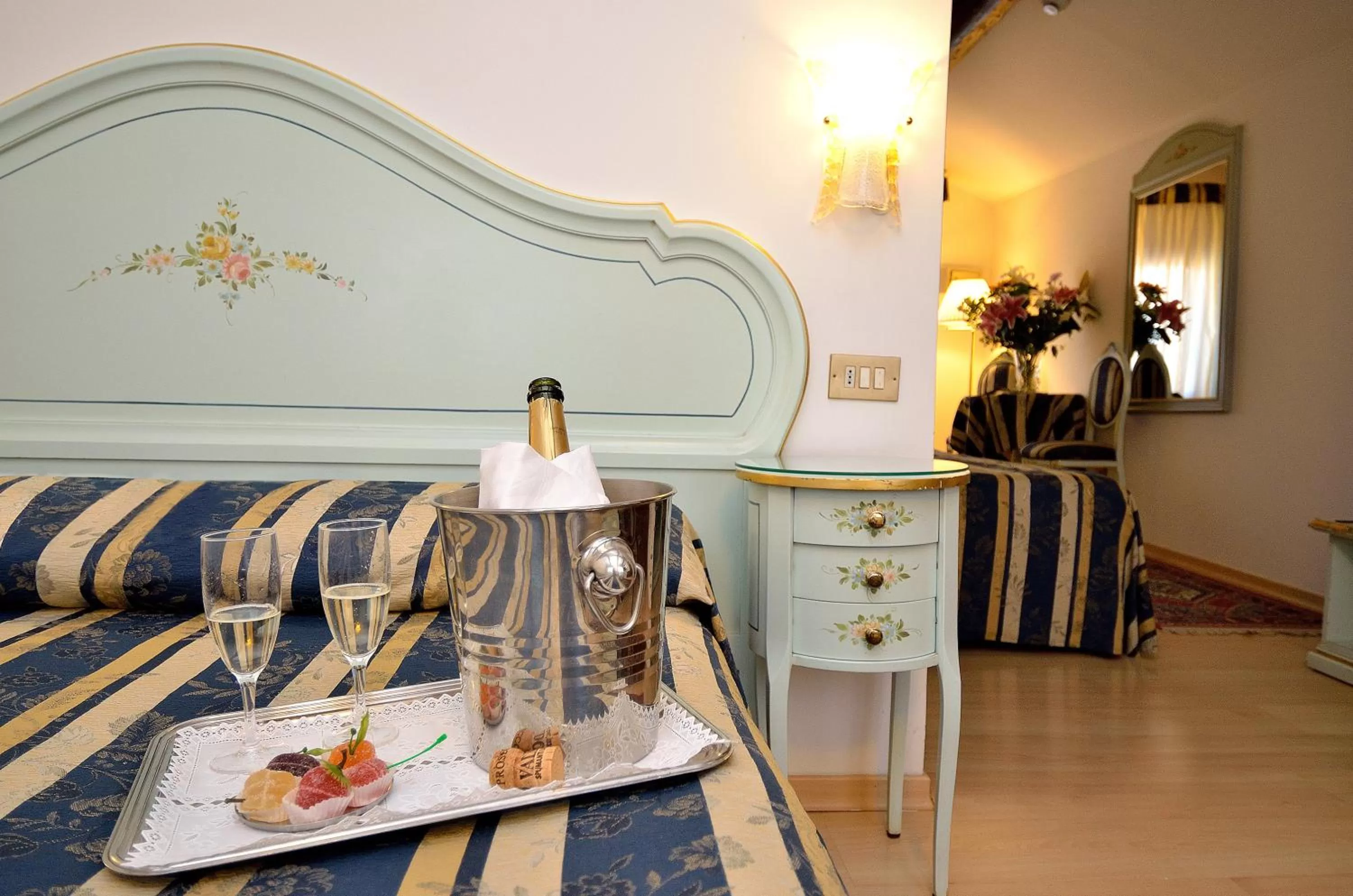 Decorative detail, Bed in Hotel Orion