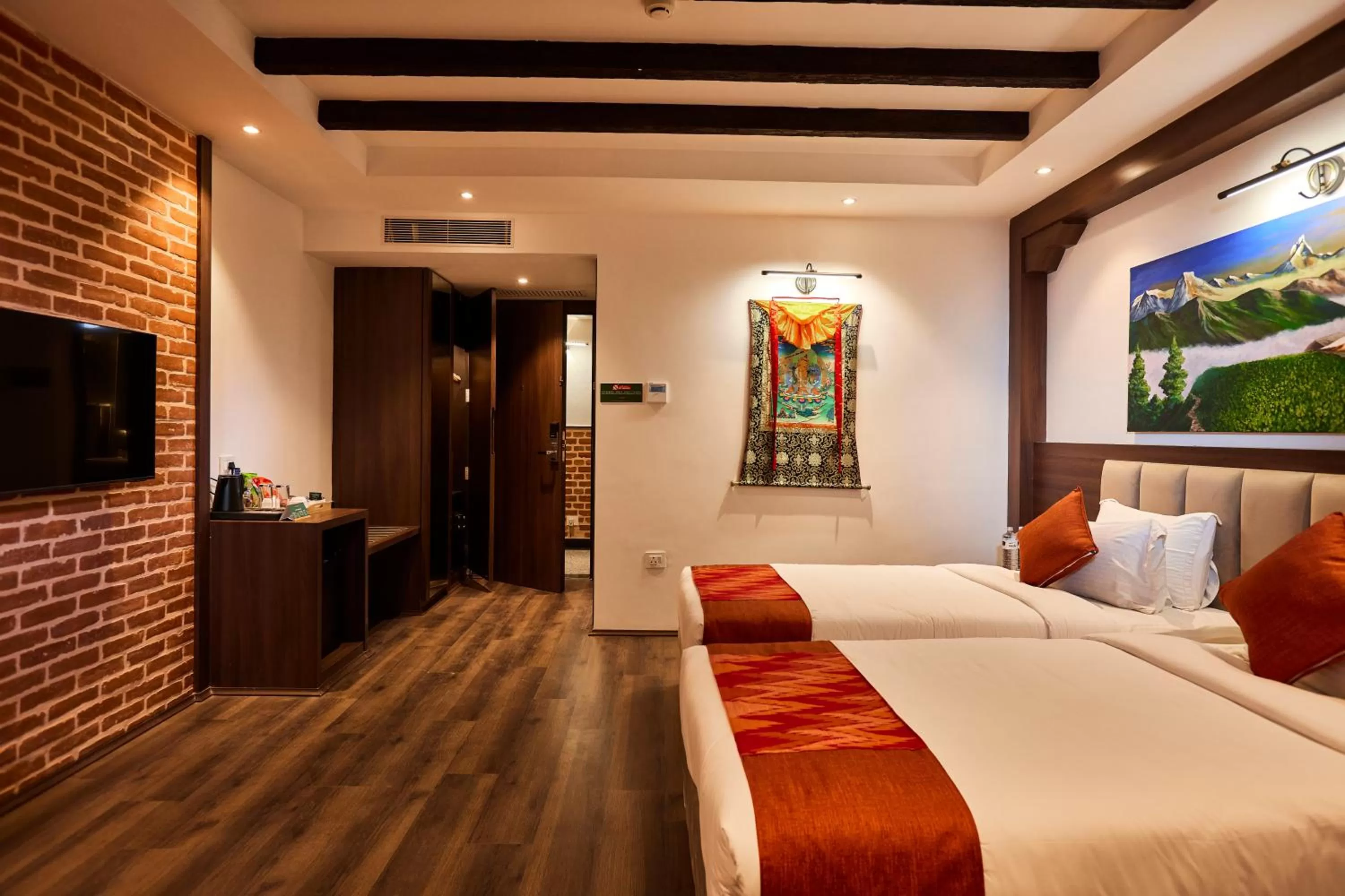 Photo of the whole room, Bed in Kantipur Village