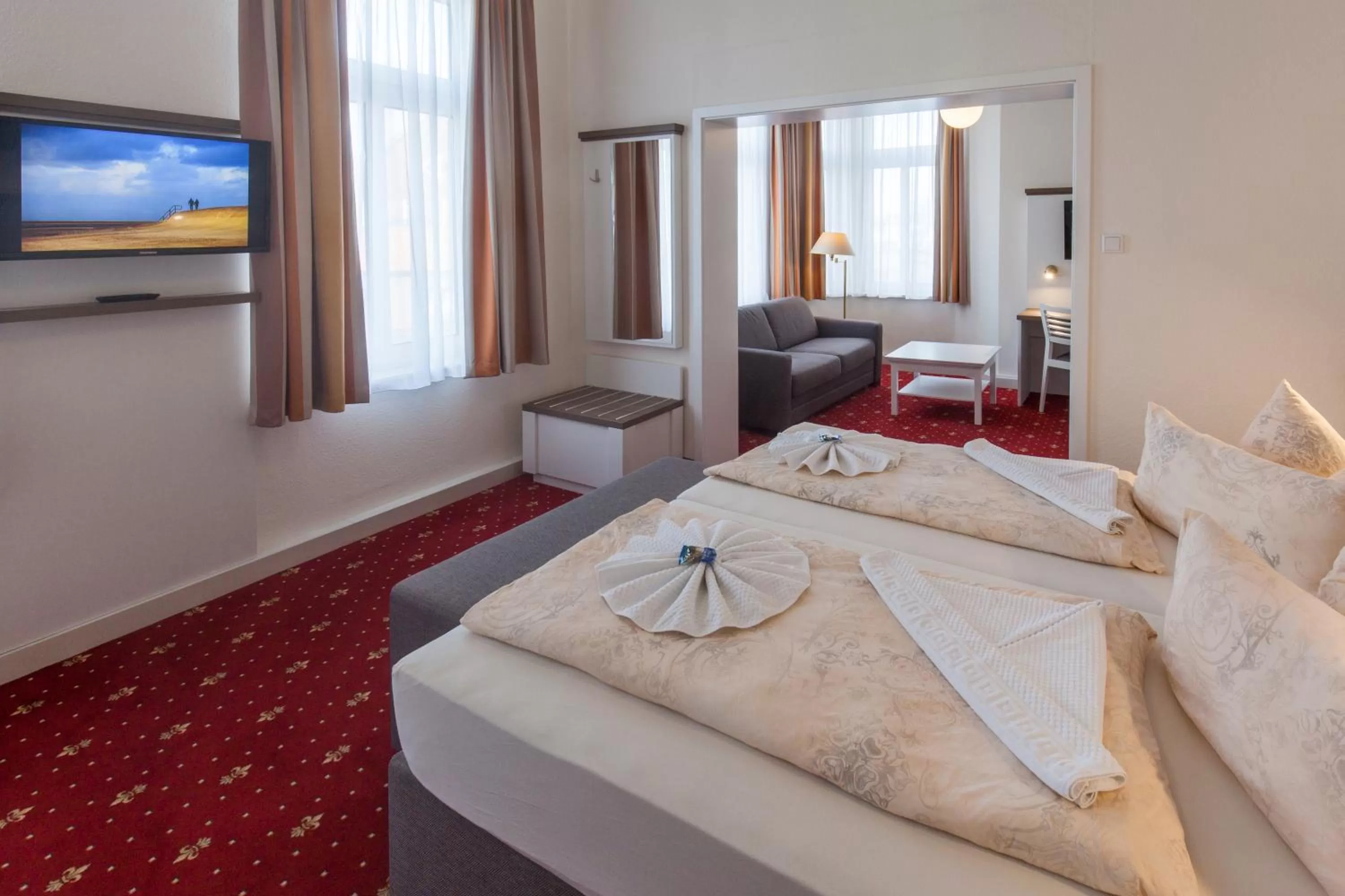 Bed in Hotel Weisse Düne