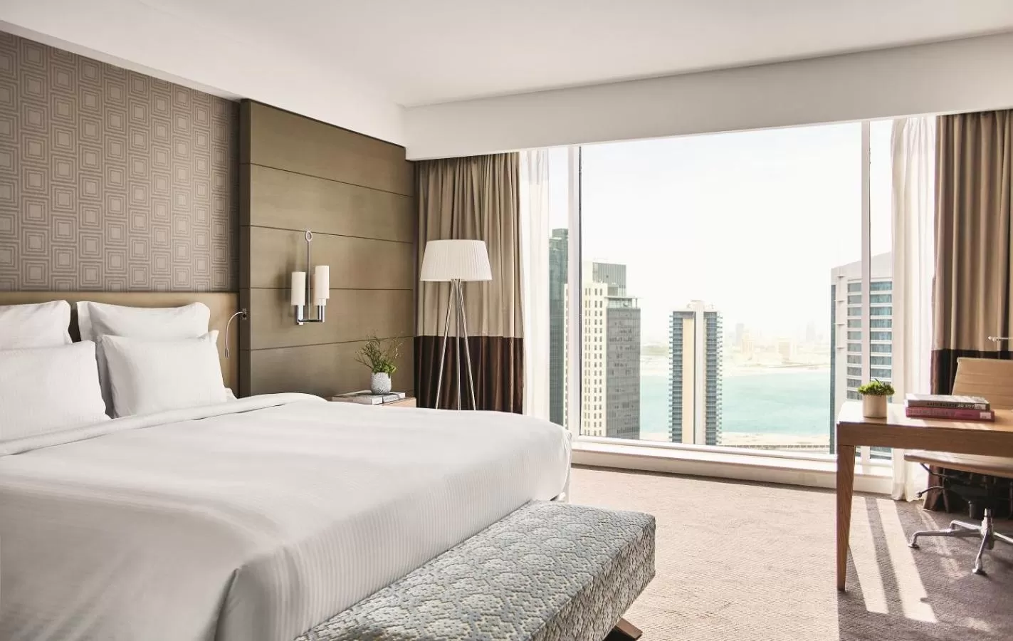 View (from property/room), Bed in Pullman Doha West Bay