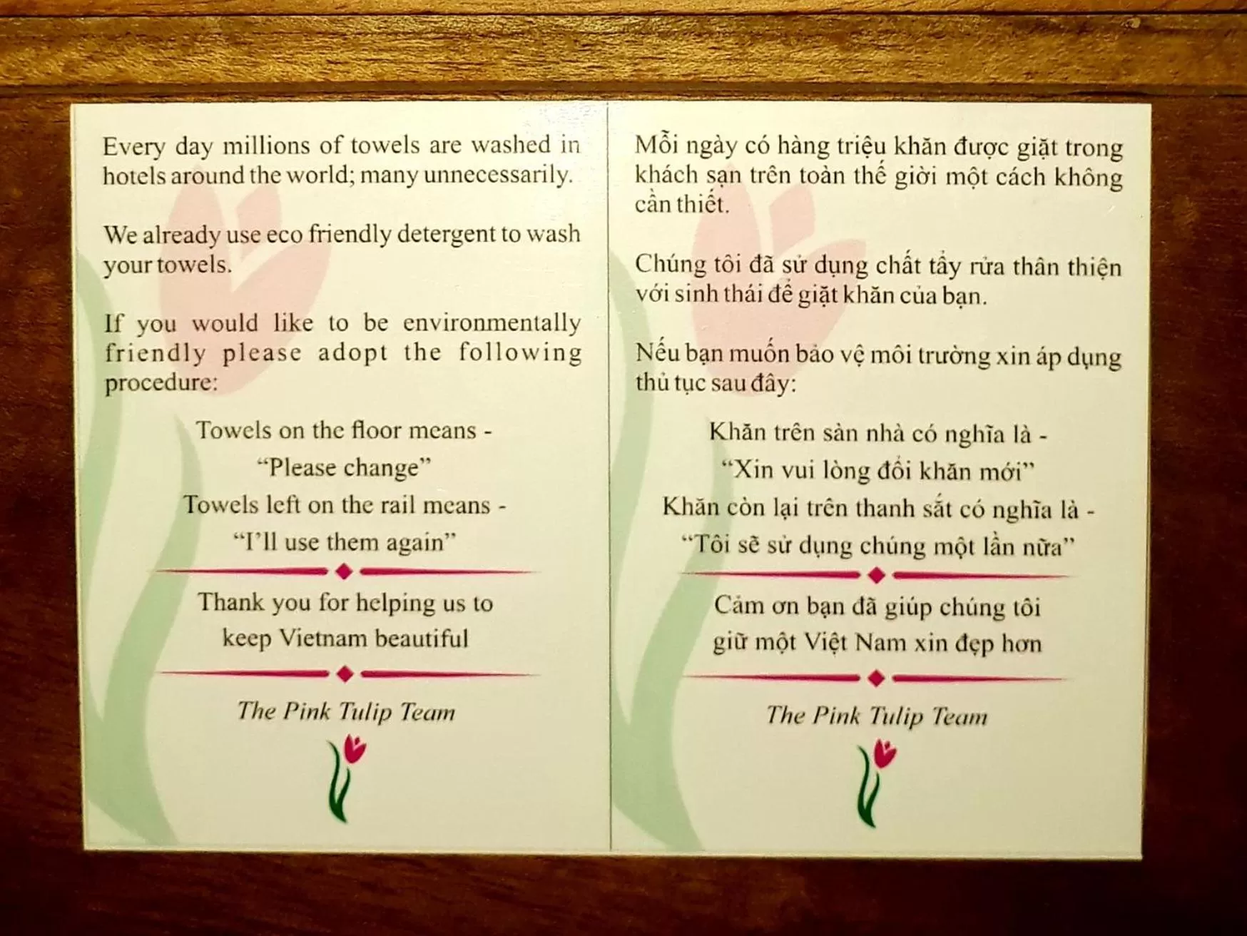 Logo/Certificate/Sign in Pink Tulip Hoi An