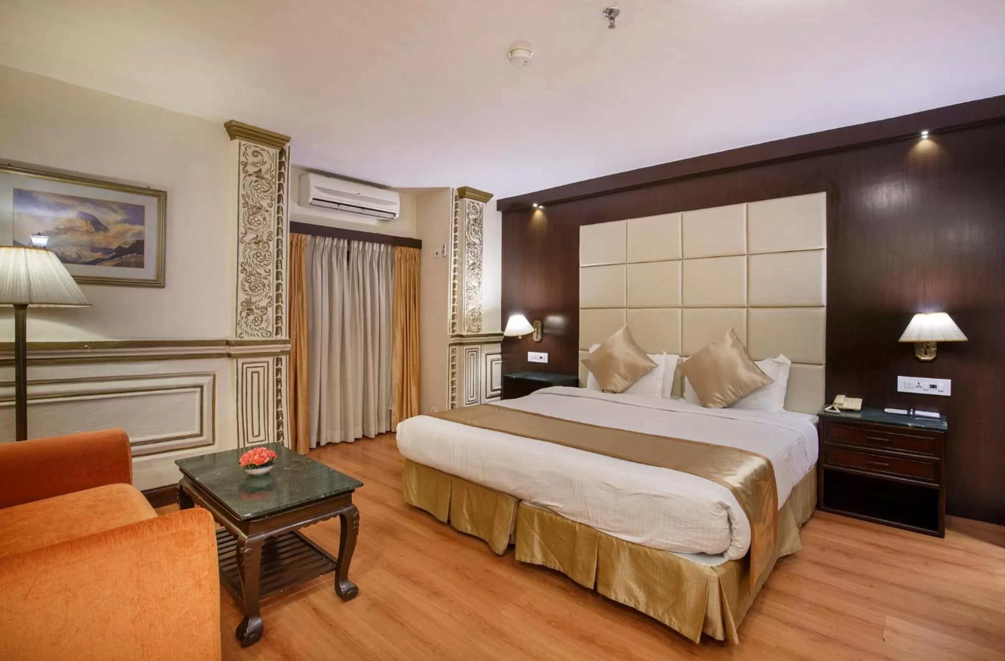 Decorative detail, Bed in Hotel Shanker-Palatial Heritage Kathmandu