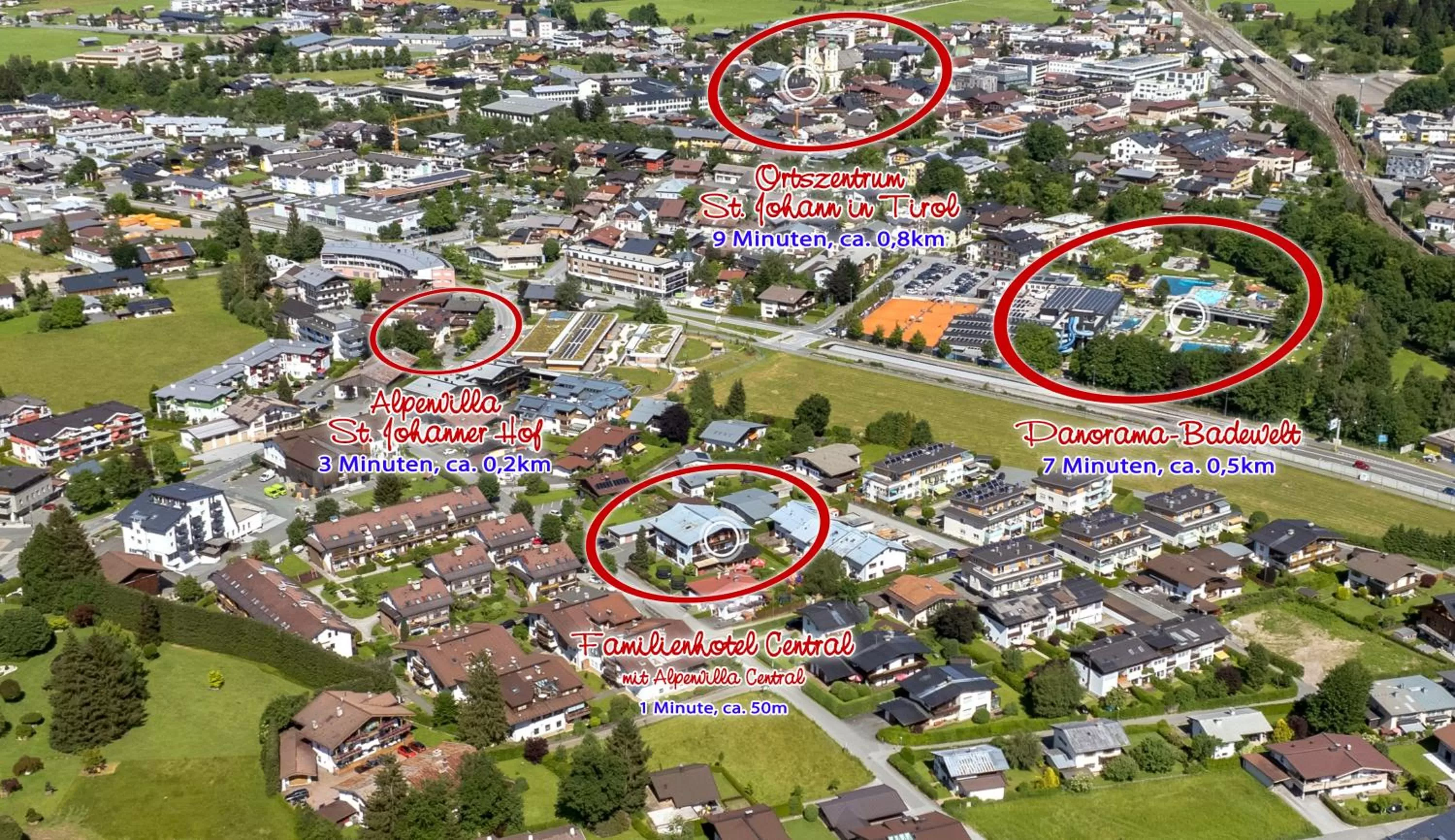 Bird's eye view in Familienhotel Central