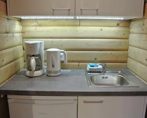 Kitchen or kitchenette in Bernsteinsee Hotel&Ferien