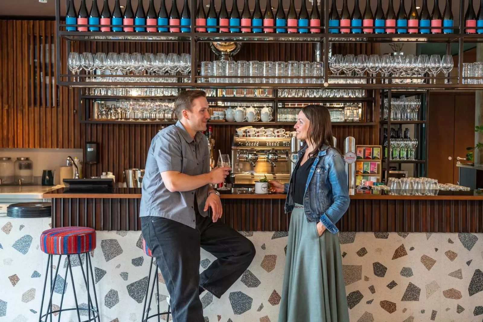 Lounge or bar in magdas HOTEL Vienna City - First Social Business HOTEL in Austria