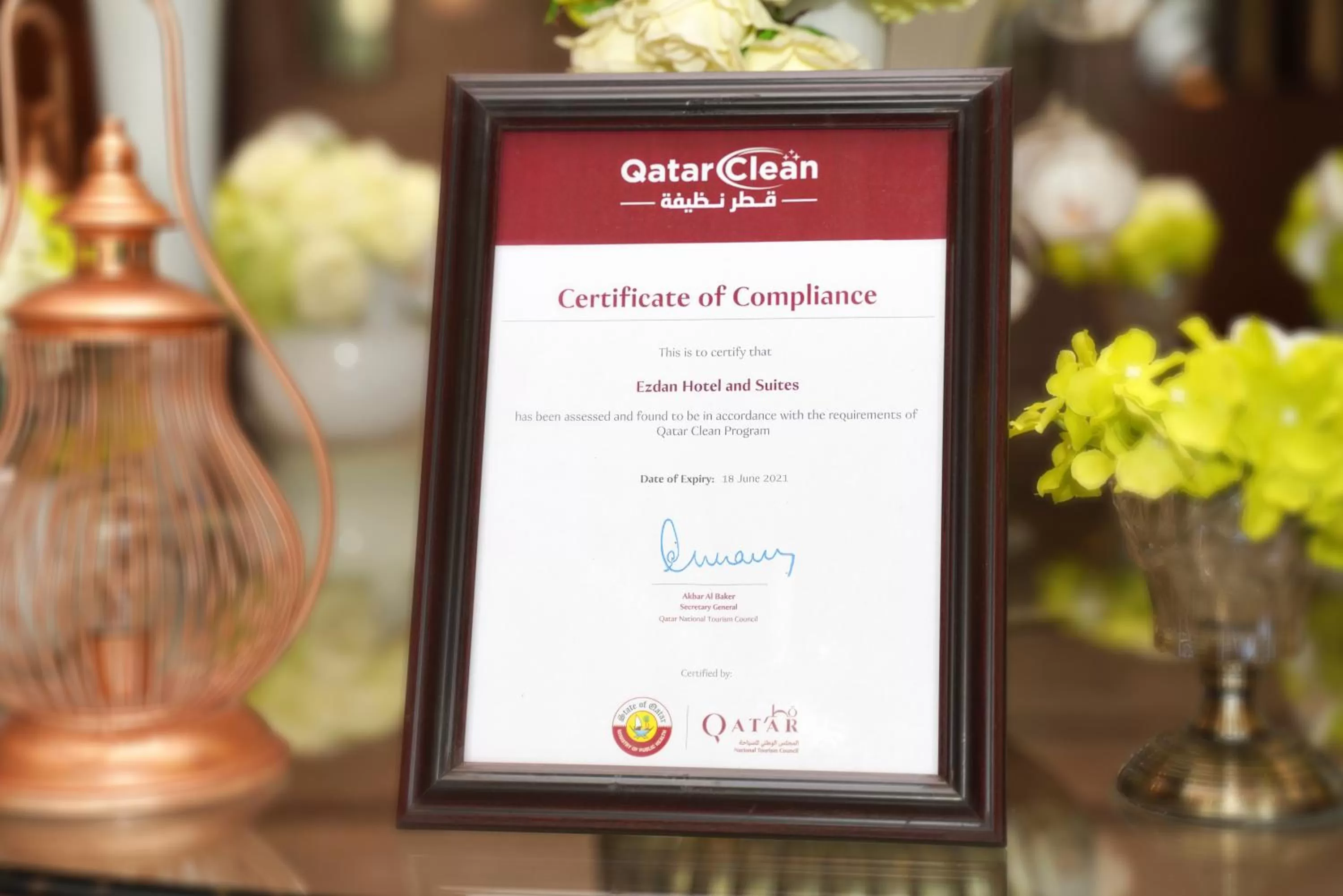 Certificate/Award in Ezdan Hotel West Bay