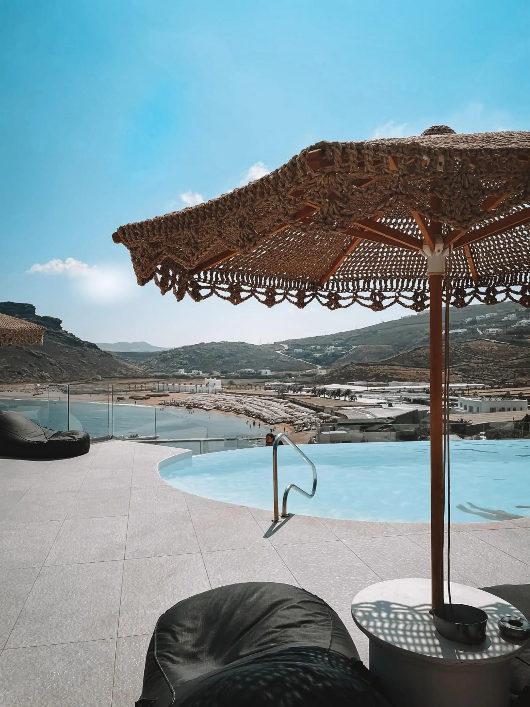 Pool view in Panormos Village Hotel