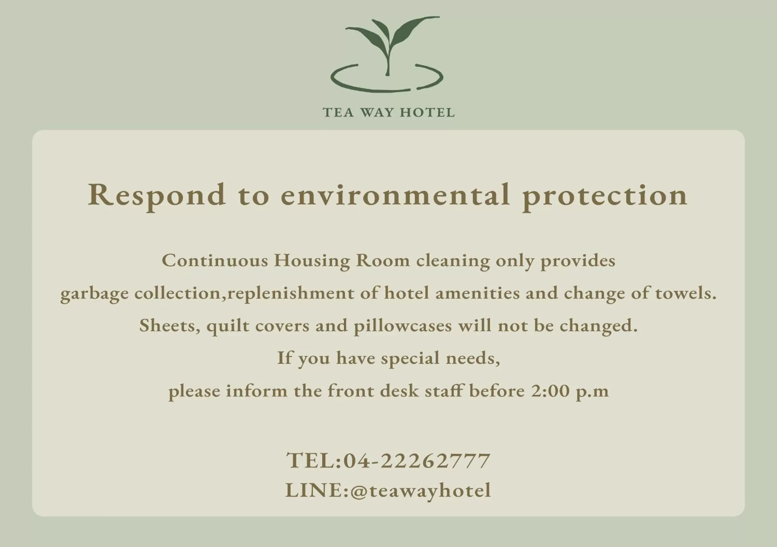 Property logo or sign in Green Hotel - Tea Way