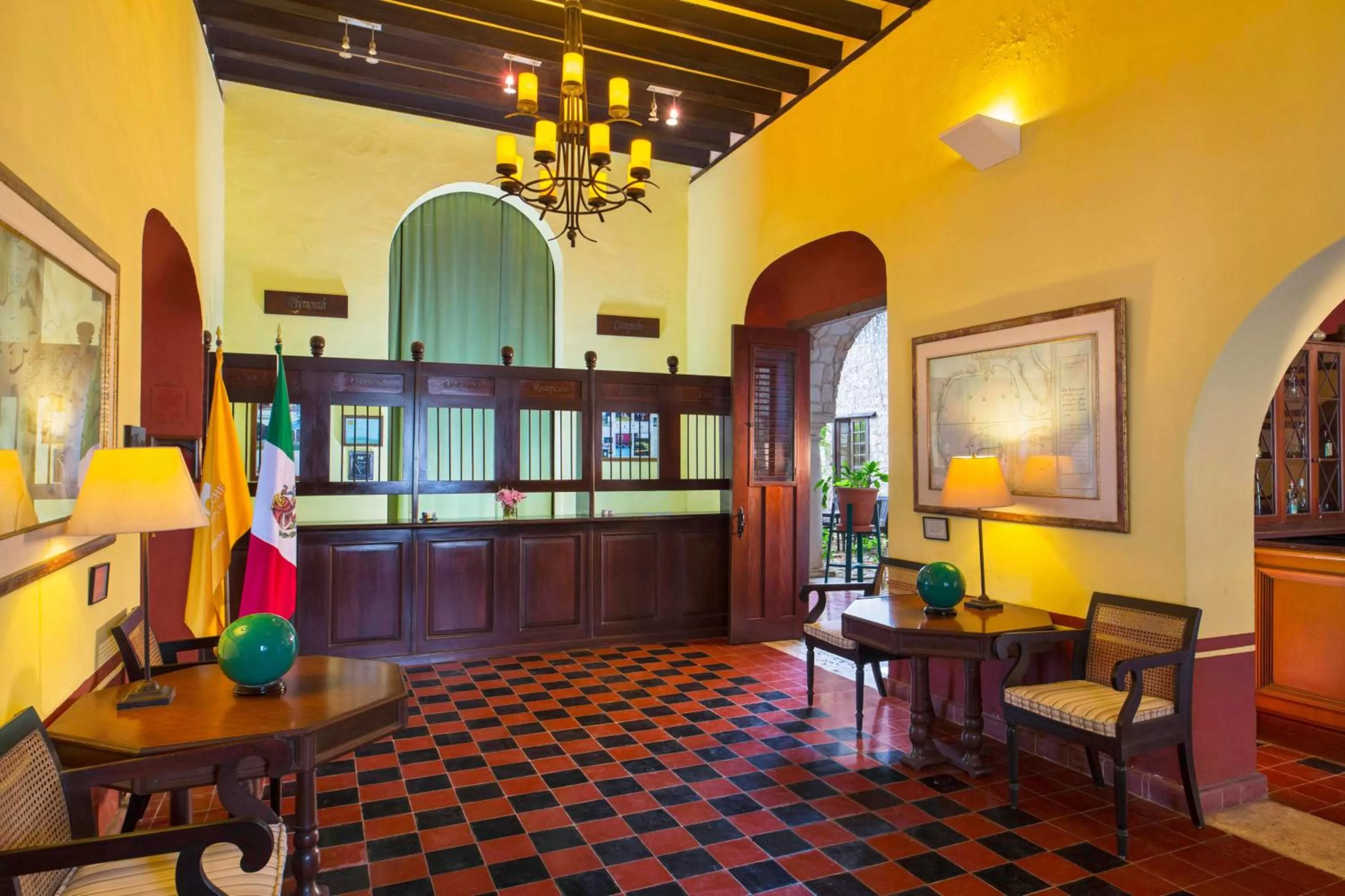 Lobby or reception in Hacienda Campeche