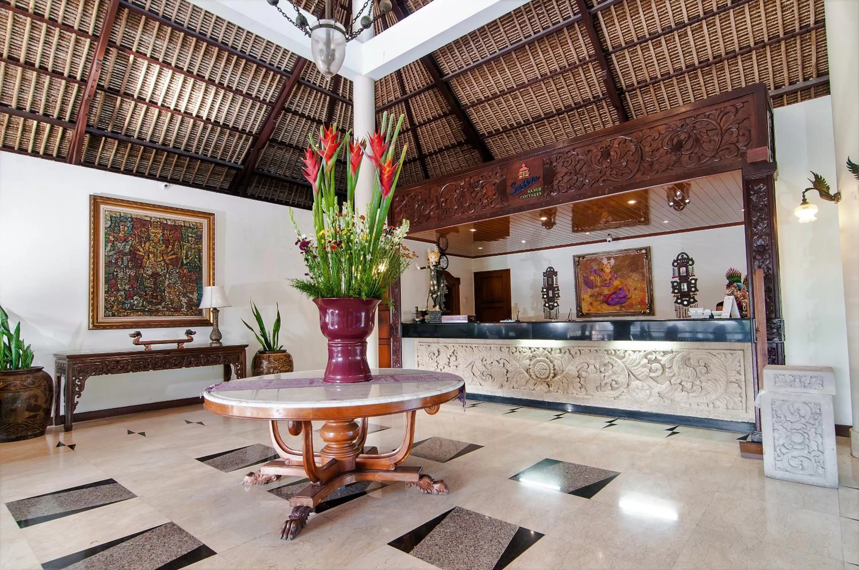 Lobby or reception in Sativa Sanur Cottages