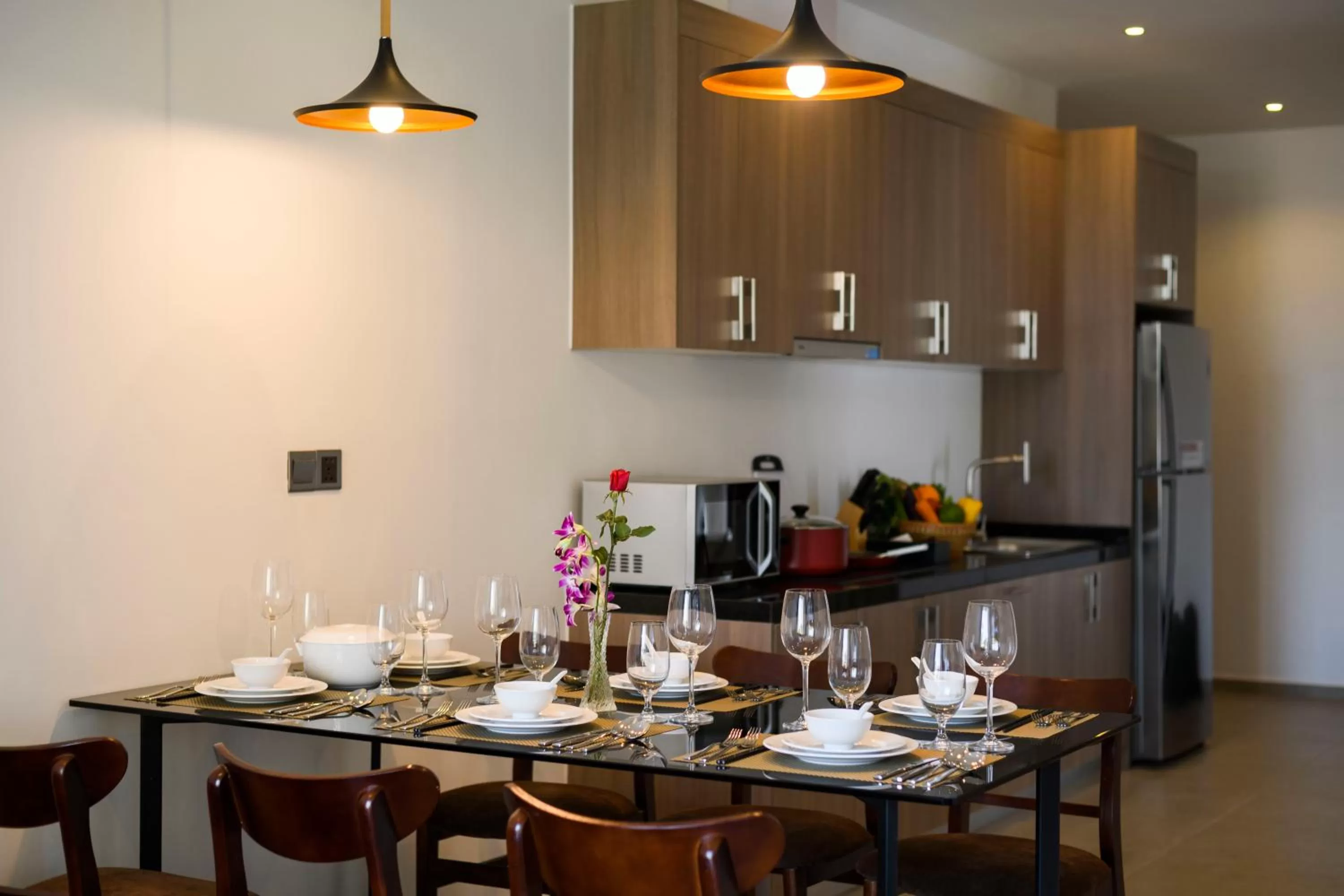 Kitchen or kitchenette in Residence 105 Hotel and Apartment