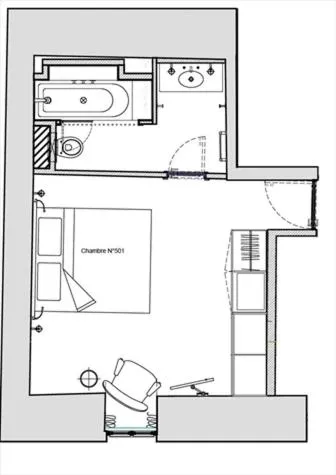 Junior Suite with Bath in La Chambre du Marais