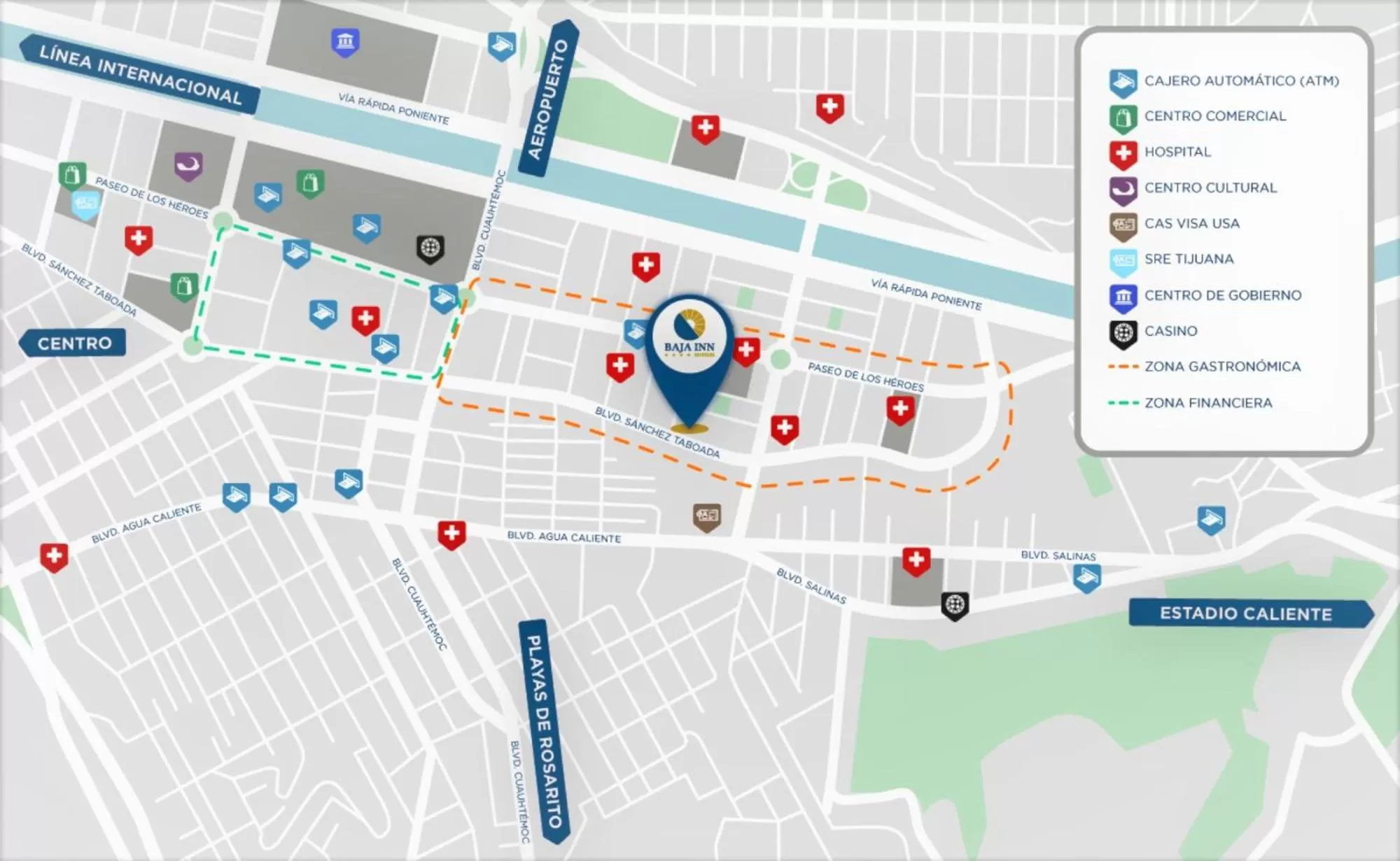 Location in Baja Inn Hoteles Rio