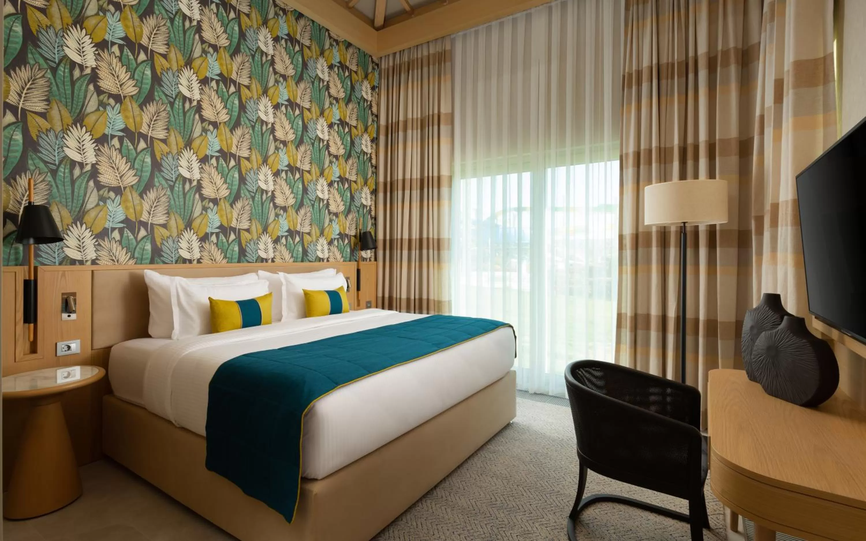 Bedroom, Bed in Rixos Water World Aktau - Theme Park Free Access