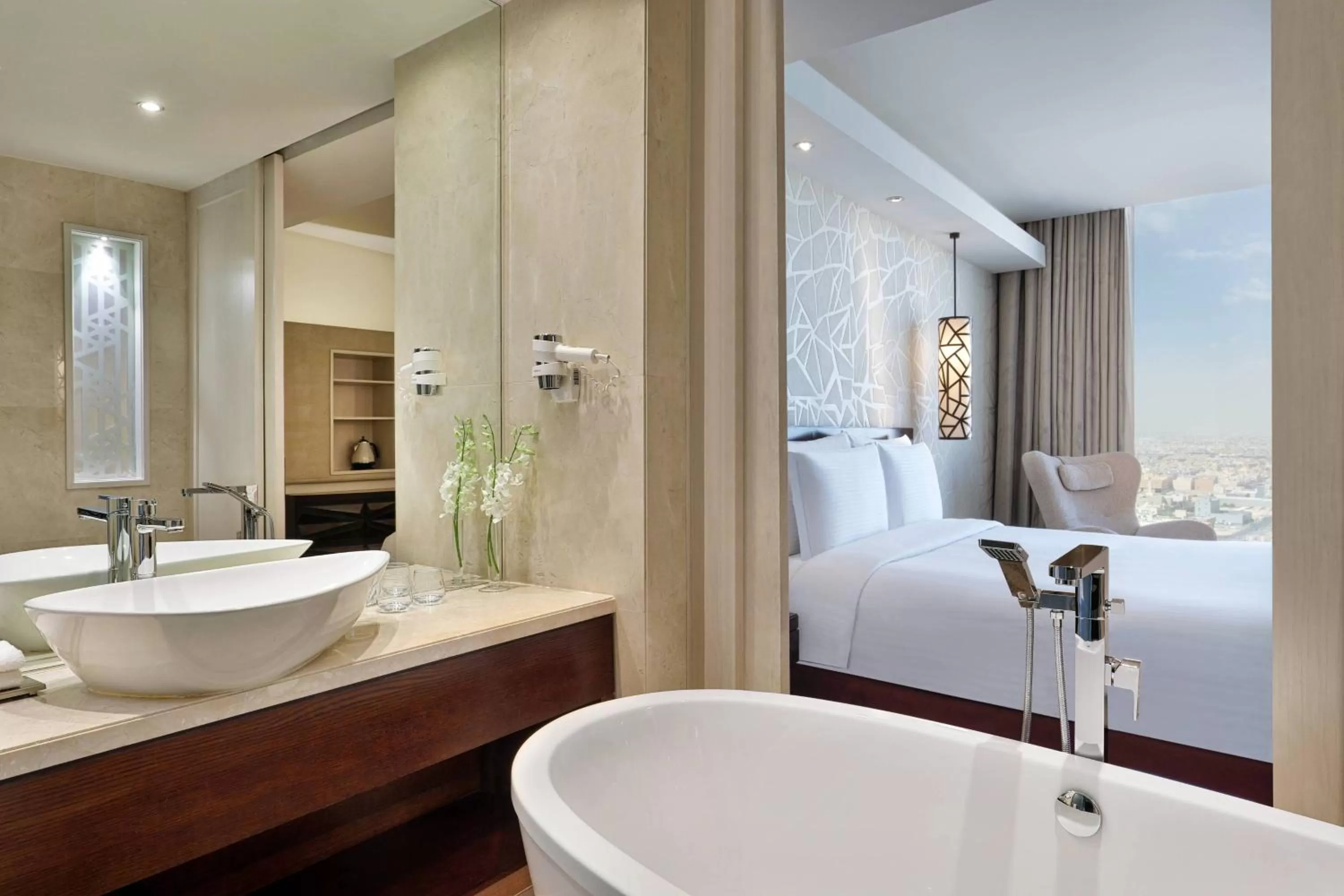 Bathroom, Bed in JW Marriott Hotel Riyadh