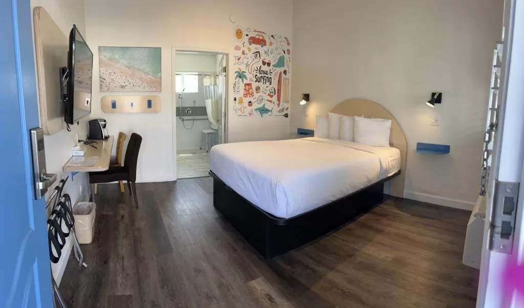 Bed in Ocean Palms Motel