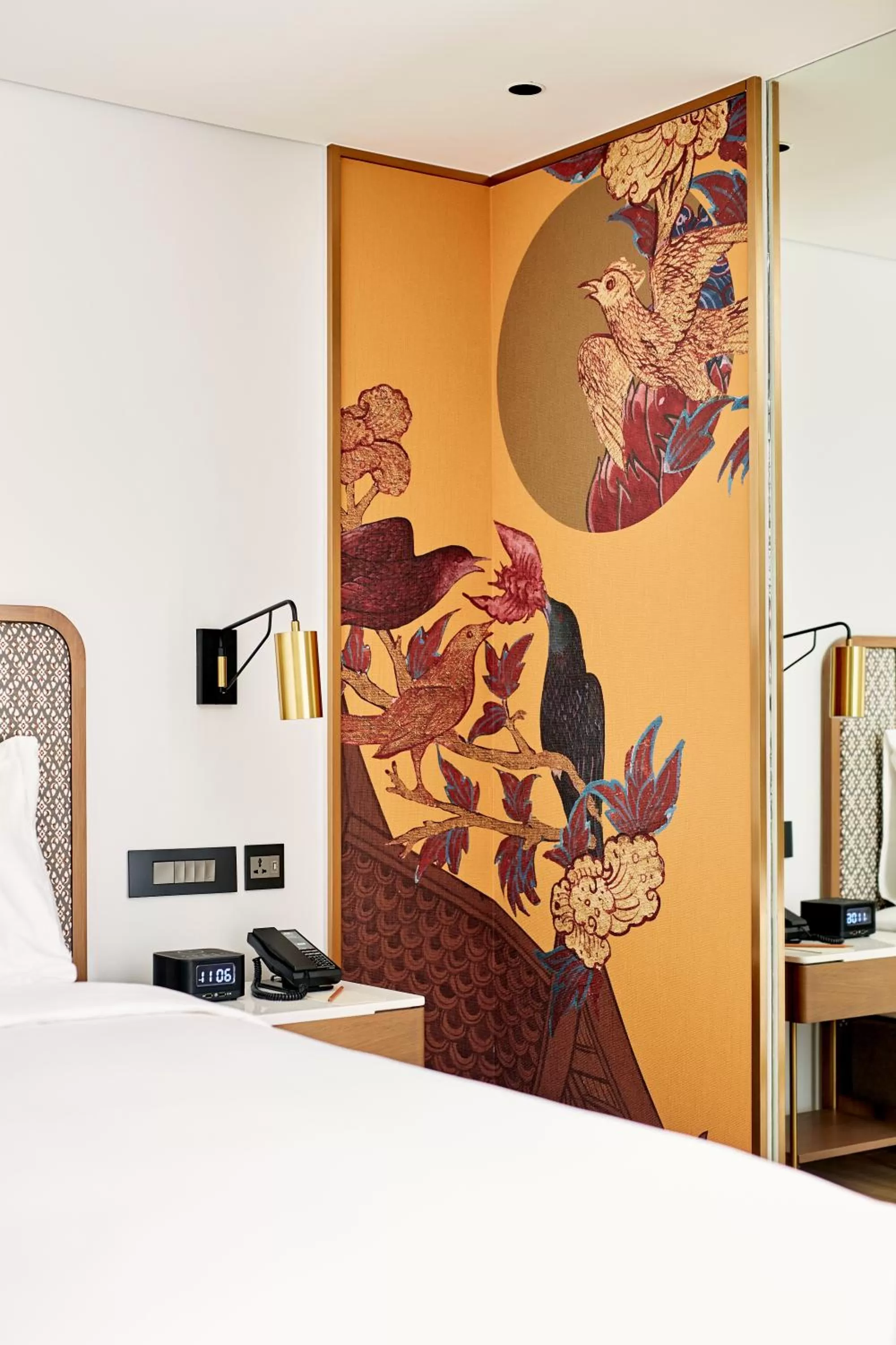 Decorative detail, Bed in Montien Hotel Surawong Bangkok