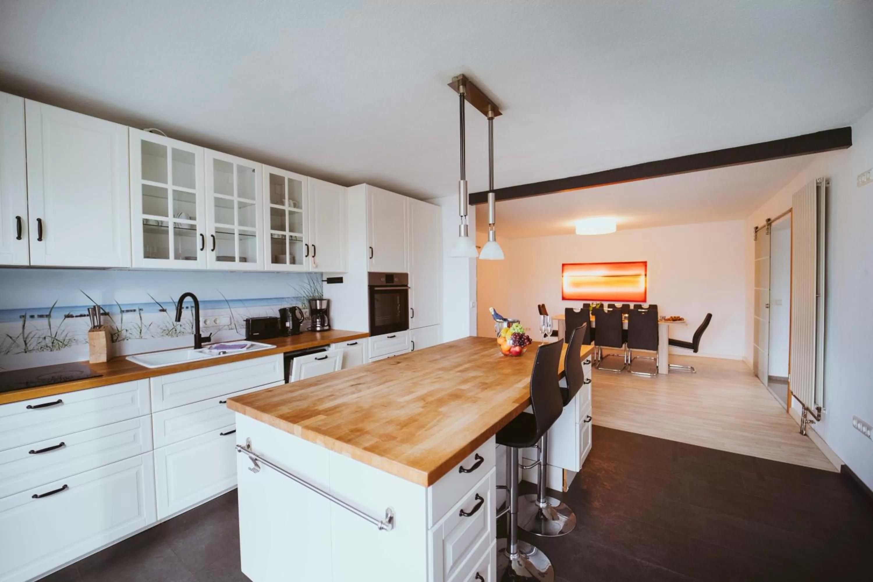 Kitchen or kitchenette in Aparthotel Stralsund Studios und Apartments